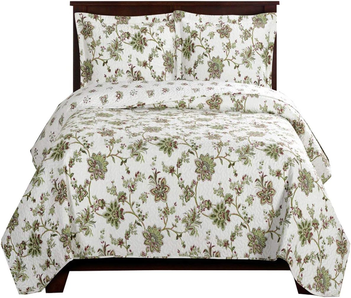 Royal Hotel Ayat Birds Oversized Coverlet Set Queen Size – Luxury Queen Quilt Bedspread, All Season Soft Filled Quilts
