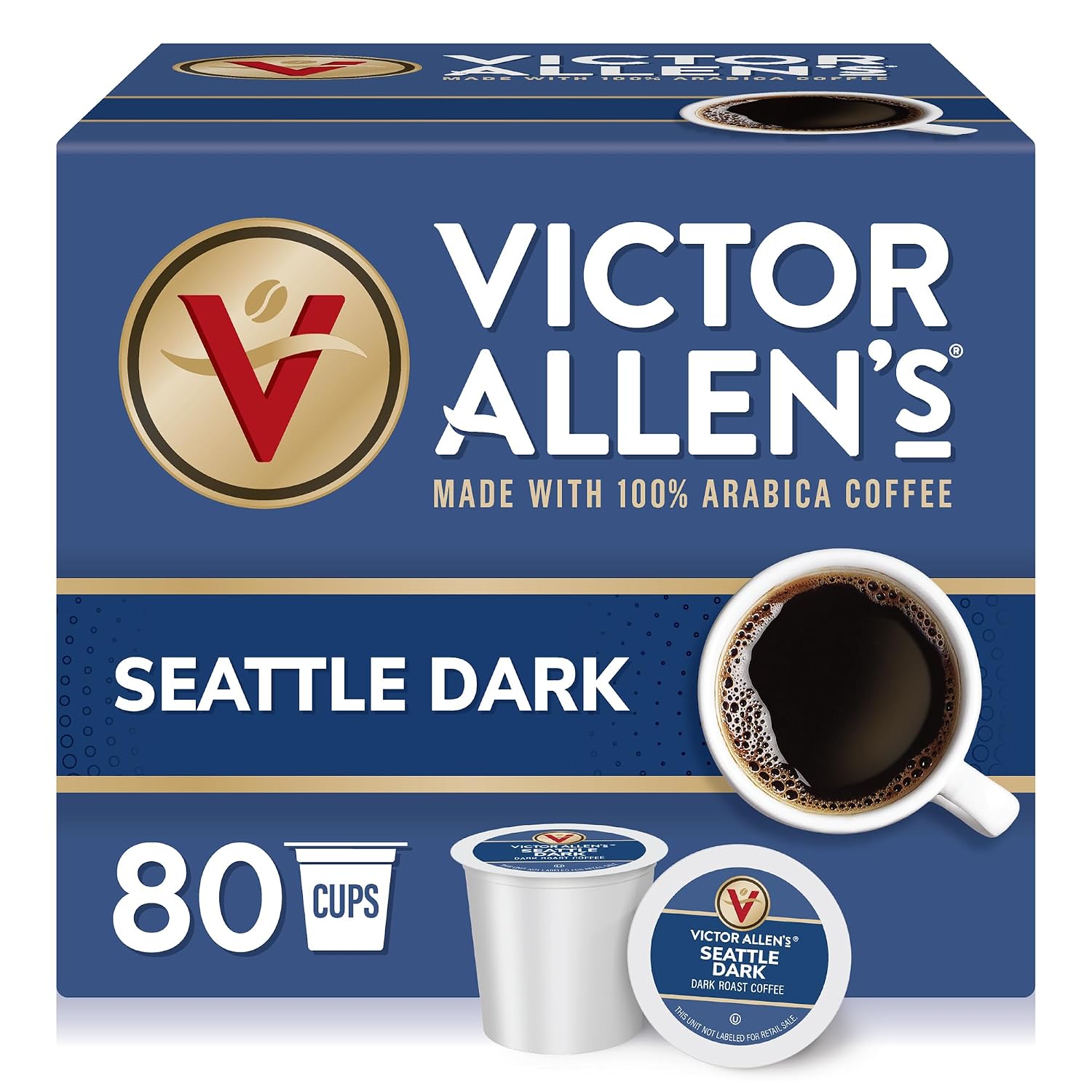 Victor Allen's Coffee Donut Shop Blend, Medium Roast, 80 Count, Single Serve Coffee Pods for Keurig K-Cup Brewers | 100% Arabica beans, Compatible with all K-Cup brewers, Kosher-OU (Pareve), 90-150mg caffeine per serving