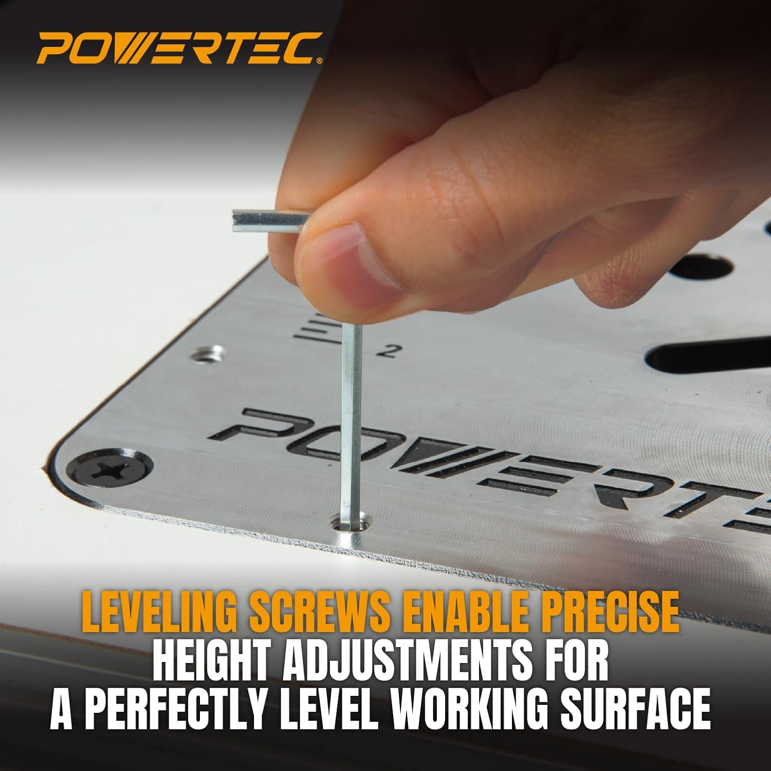 POWERTEC Benchtop Router Table w/Metal Stand and Adjustable Fence Set – 24" x 16" Laminated MDF Top, Aluminum Insert Plate, 2-1/2" Dust Port