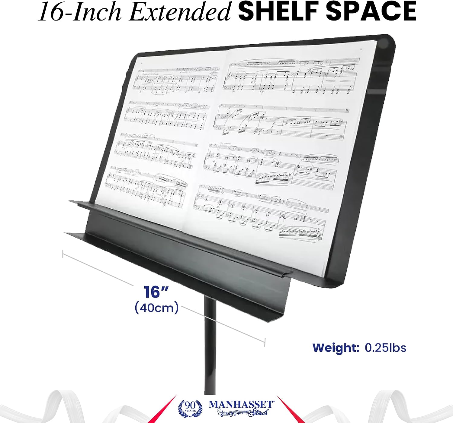 Manhasset 1100 Music Stand Accessory Shelf | Music Stand Accessory Shelf, Pencil and Reed Storage, Tuners, Small Tools, Rehearsal and Performance Use