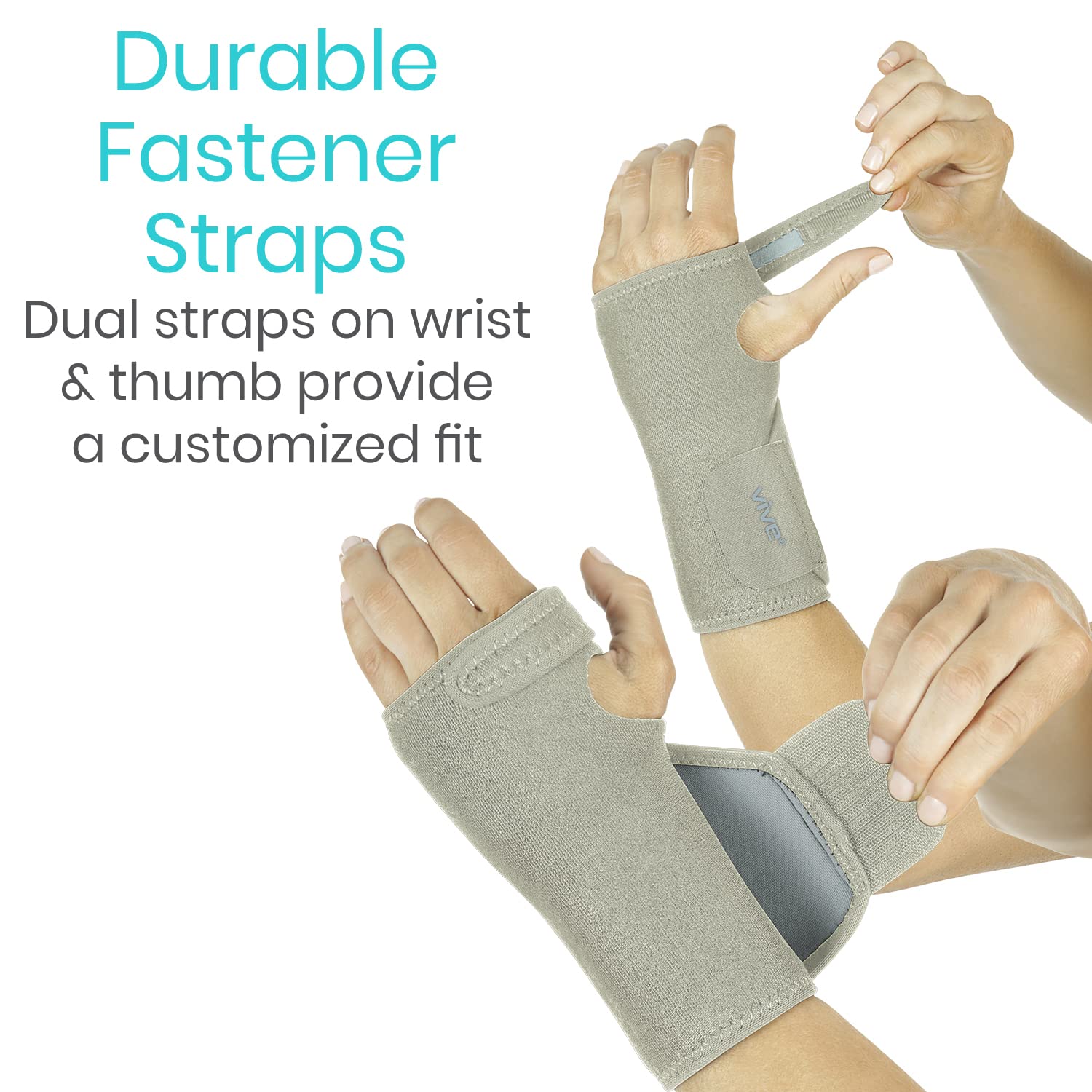 Vive Wrist Brace - Carpal Tunnel Hand Compression Support Wrap for Men | Women, Tendinitis, Bowling, Sports Injuries Pain Relief - Removable Splint - Universal Ergonomic Fit (Black, Right)