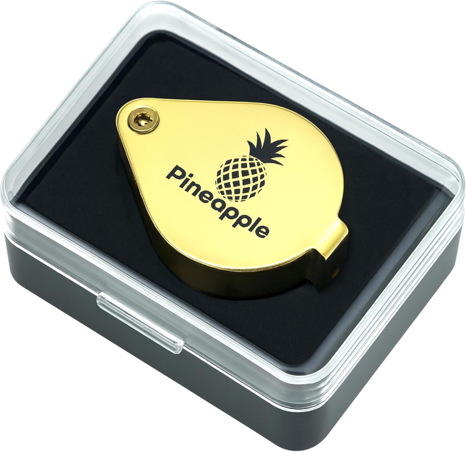 Pineapple 30X Jewelers Loupe Magnifier Foldable Pocket Magnifying Glass Small Jewelry Eye Loop for Jewelers, Gems, Diamonds, Plants, Coins (Gold)