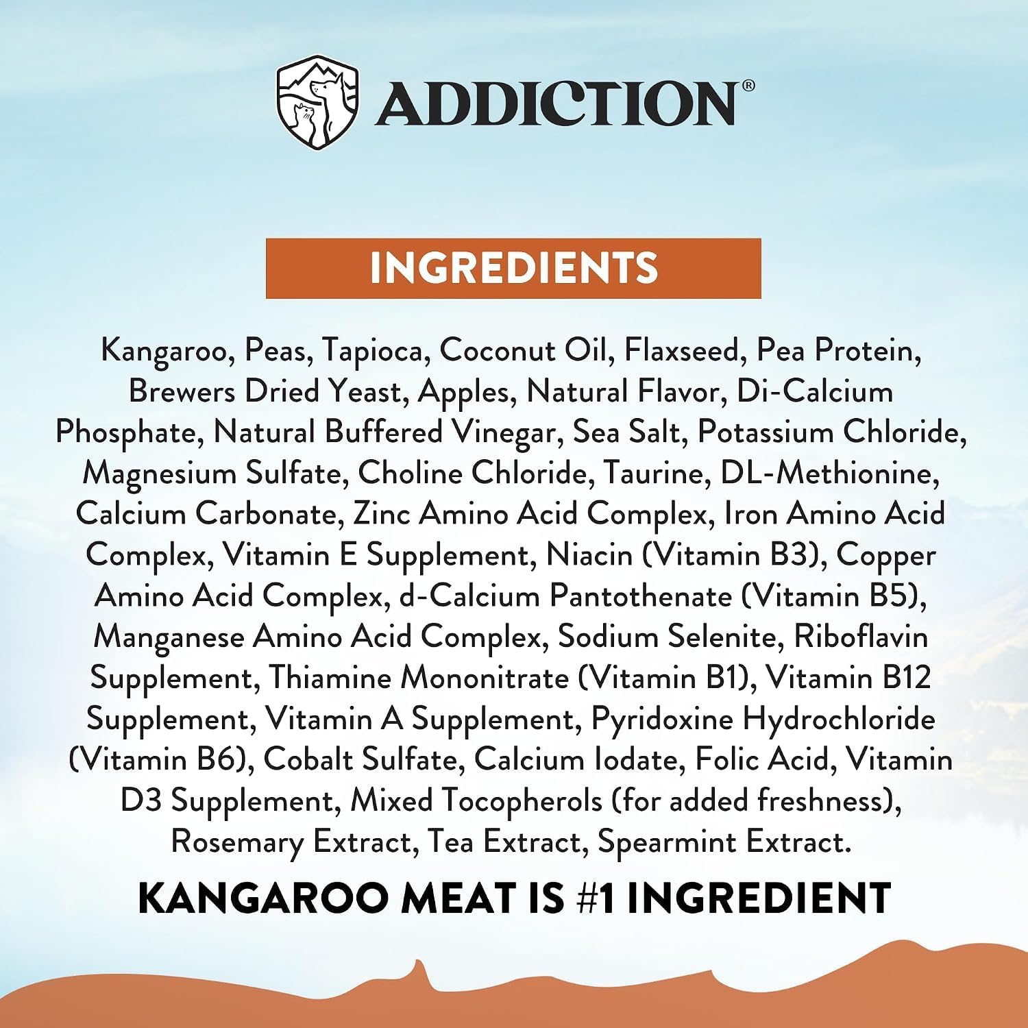 Addiction Wild Kangaroo & Apples Dry Dog Food - Limited Ingredient Diet for Dogs with Allergies & Sensitive Skin - 100% Kangaroo Meat, No Meal - Grain-Free - Made in New Zealand 4lb