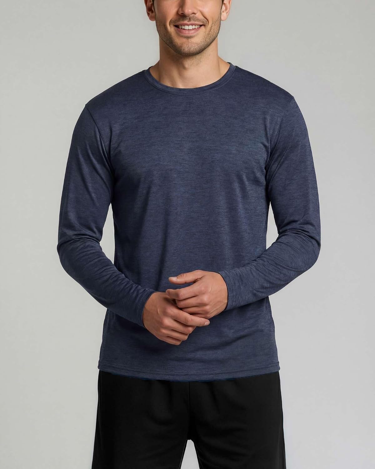 4 Pack Men's Dry Fit Long Sleeve Workout Shirts Gym Athletic Tee Fishing