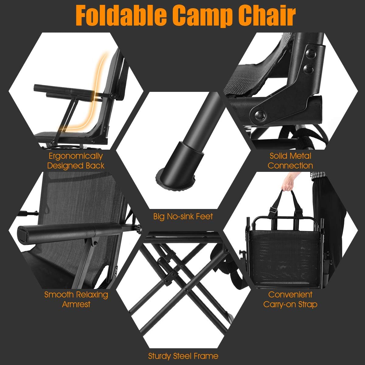 Tangkula 360° Swivel Hunting Chair, Multi-Position Folding Stealth Spin Chair W/Mesh Back, Wide Armrest & No-Sink Footpads