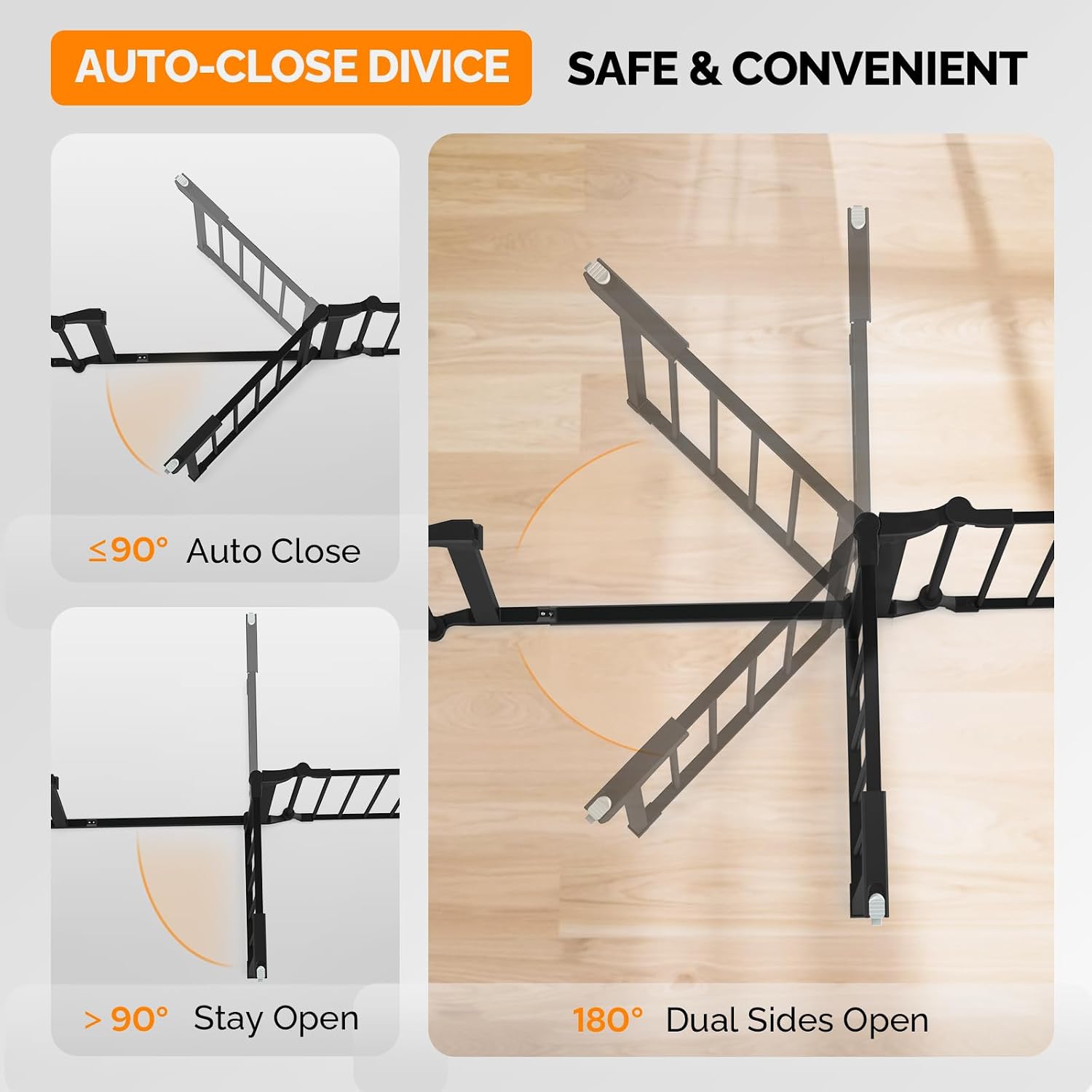 Bonnlo 134 Inches Wide Configurable Baby Gate, Fireplace Safety Fence/Guard, Adjustable 5-Panel Metal Play Yard for Toddler/Pet/Dog, Christmas Tree Fence, Includes 4 Pack of Wall Mounts, Black