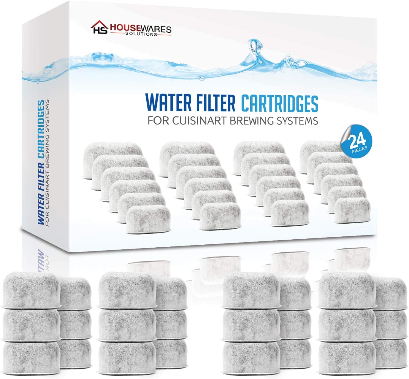 Pack of 24 Replacement Charcoal Water Filters for Cuisinart Coffee Machines By Housewares Solutions