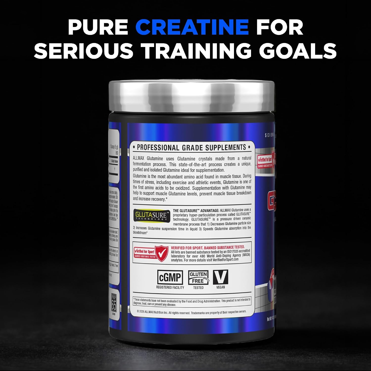 ALLMAX Creatine Monohydrate Powder, Micronized, Unflavored, 1000 g