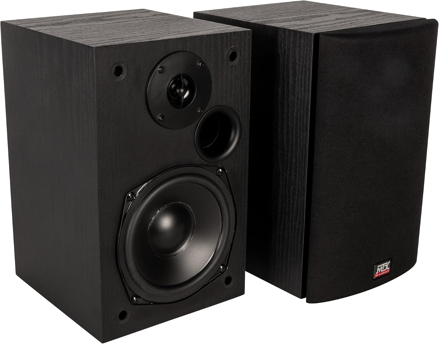 MTX Audio MONITOR5i 5.25 Inch 2-Way Bookshelf Speakers, 200W Polypropylene Wired Home Theater and Music Speaker System with RCA Input, Black