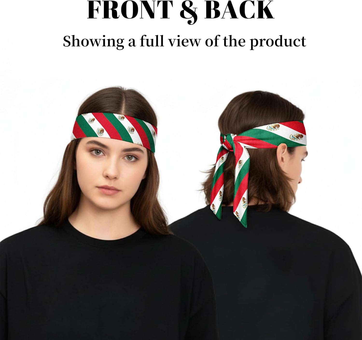Tie Headbands for Men Women,Pattern Gymwrap,Gym Workout Adjustable Non-Slip Sweatbands for Running,40 X 2.4In
