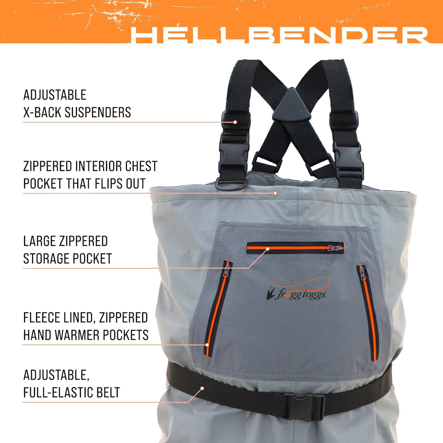 FROGG TOGGS Hellbender Breathable Waterproof Stockingfoot Fishing Chest Wader for Fishing