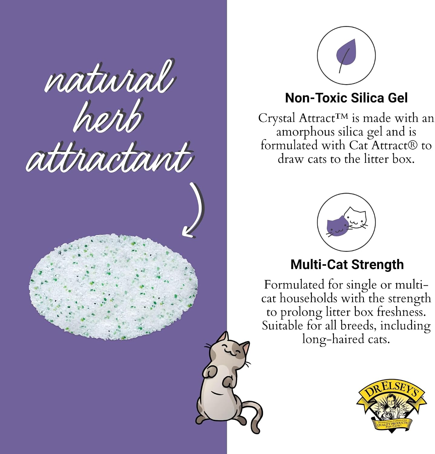 Dr. Elsey's Crystal Attract Silica Cat Litter, 8lbs