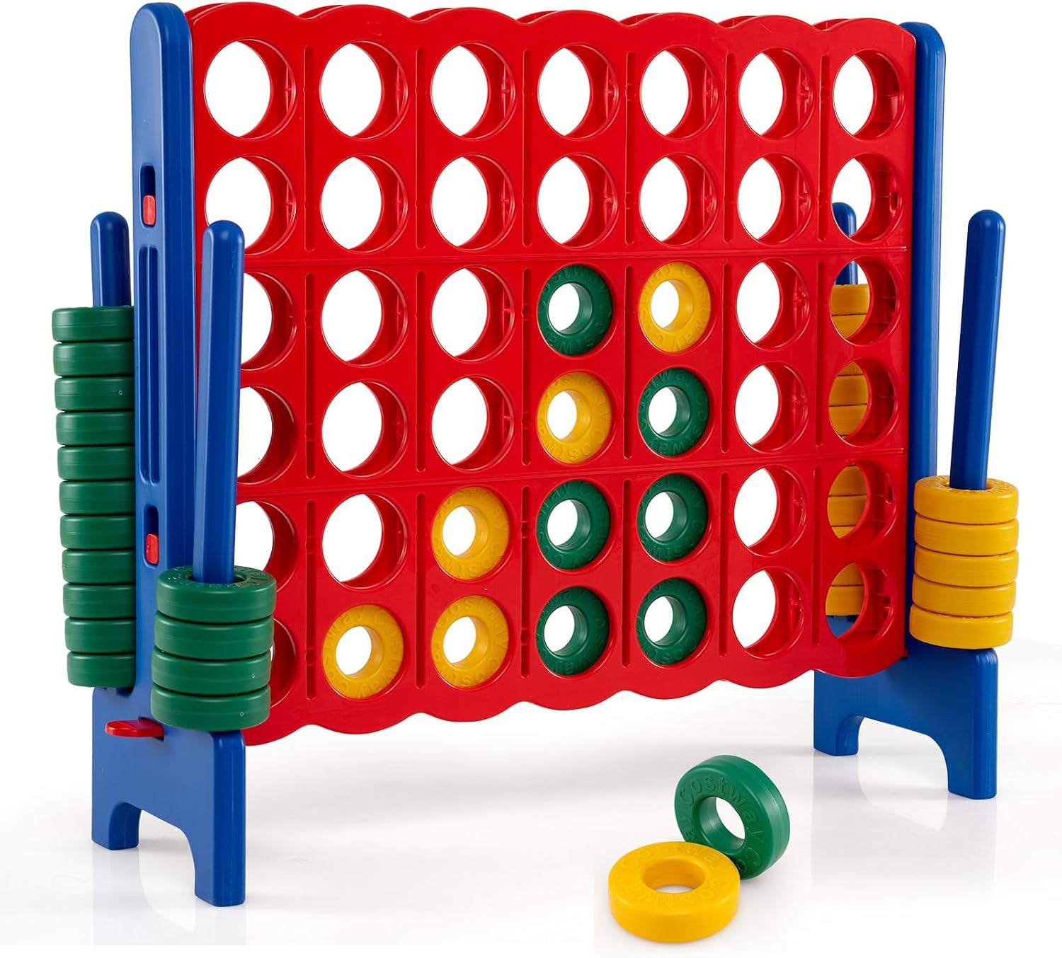 Costzon Giant 4-in-A-Row, Jumbo 4-to-Score Giant Game Set for Kids & Adults, Indoor Outdoor Yard Connect Game