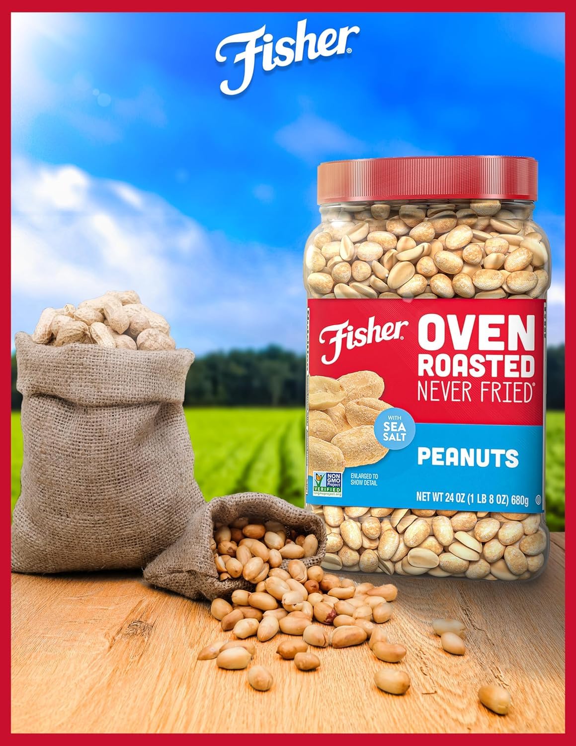 Fisher Oven Roasted Never Fried Deluxe Mixed Nuts, 24 Ounces