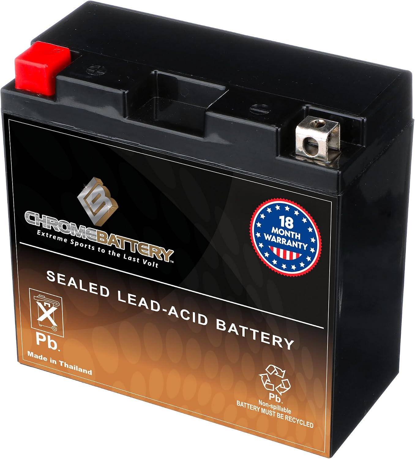 CB CHROMEBATTERY YTX30L-BS 12V 385 CCA AGM – Maintenance-Free 30Ah Battery for Harley, ATV, UTV, Snowmobile, Jet Ski – T3 Nut & Bolt Terminal – Fits Harley Touring, Polaris Sportsman 850