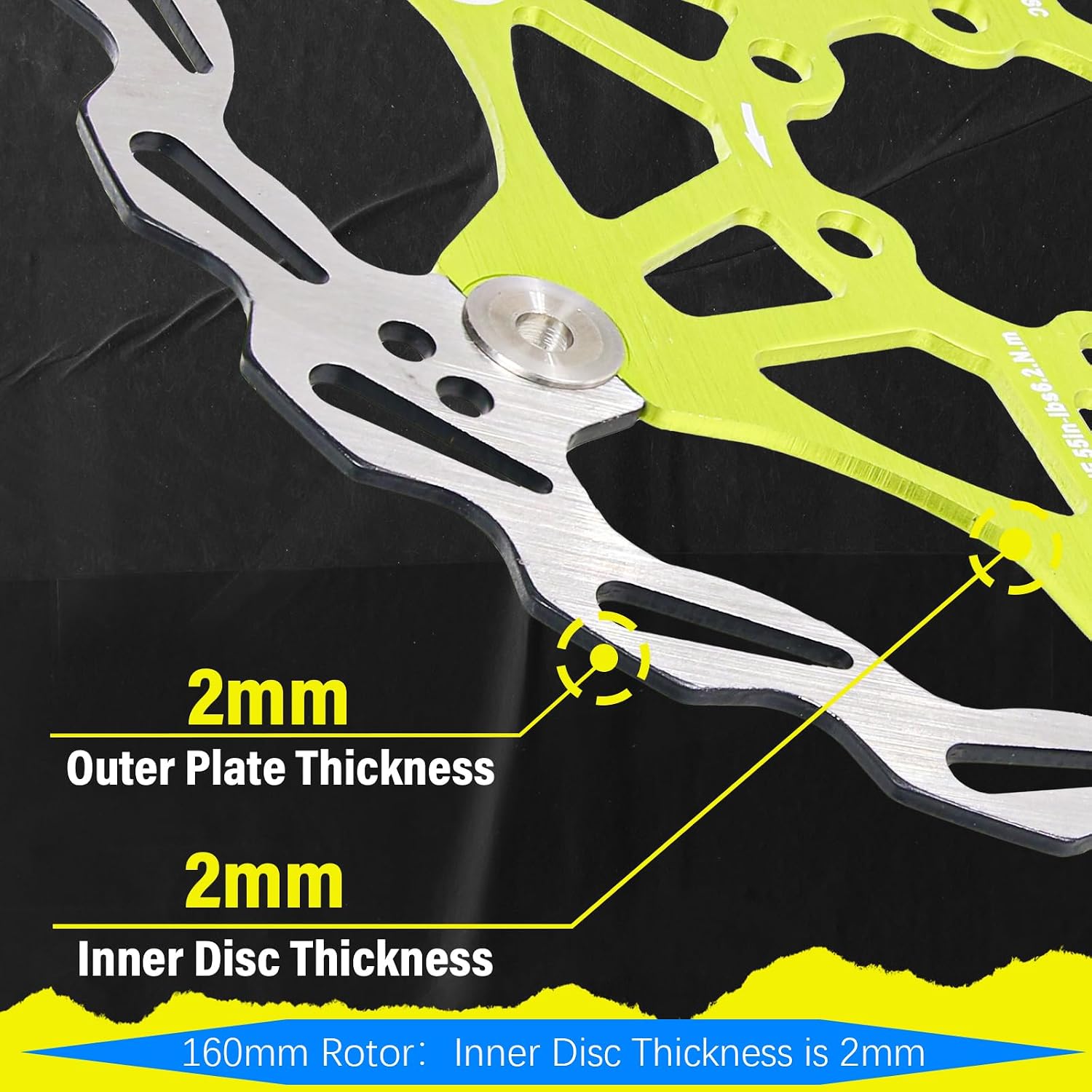 BUCKLOS 160mm 180mm 203mm Floating Disc Brake Rotor, Stainless Steel MTB Brakes Rotors with 6PC Bolts
