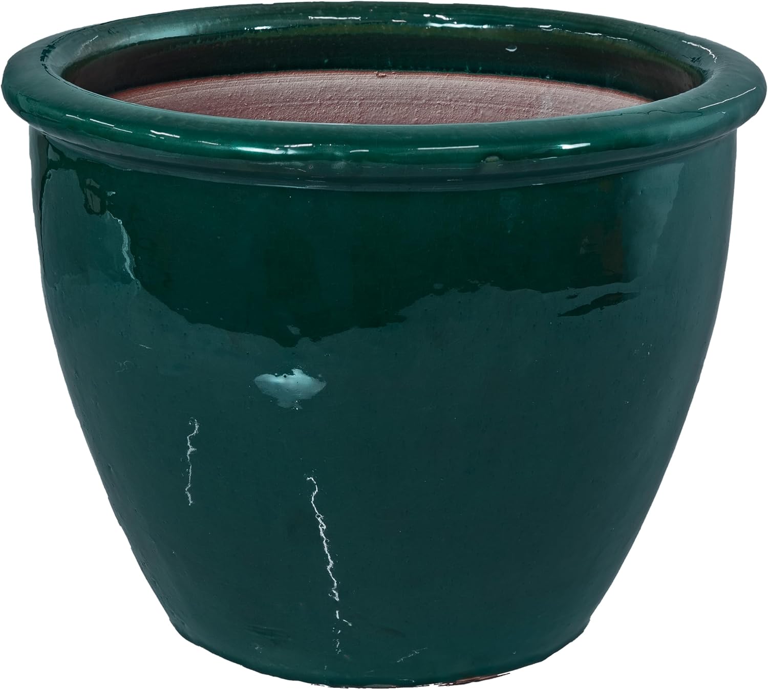 Sunnydaze Chalet 12" Ceramic Plant Pot, Imperial Blue Glaze, 2pk