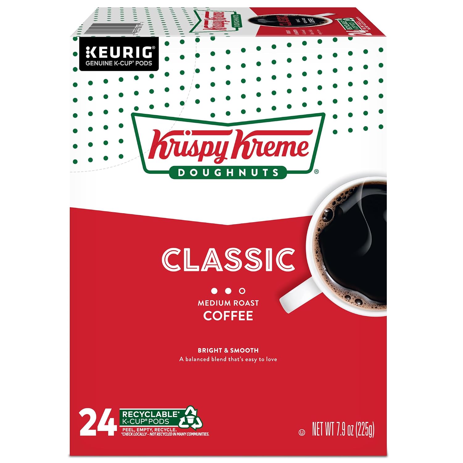 Krispy Kreme Classic Coffee, Keurig Single Serve K-Cup Pods, Medium Roast, 96 Count