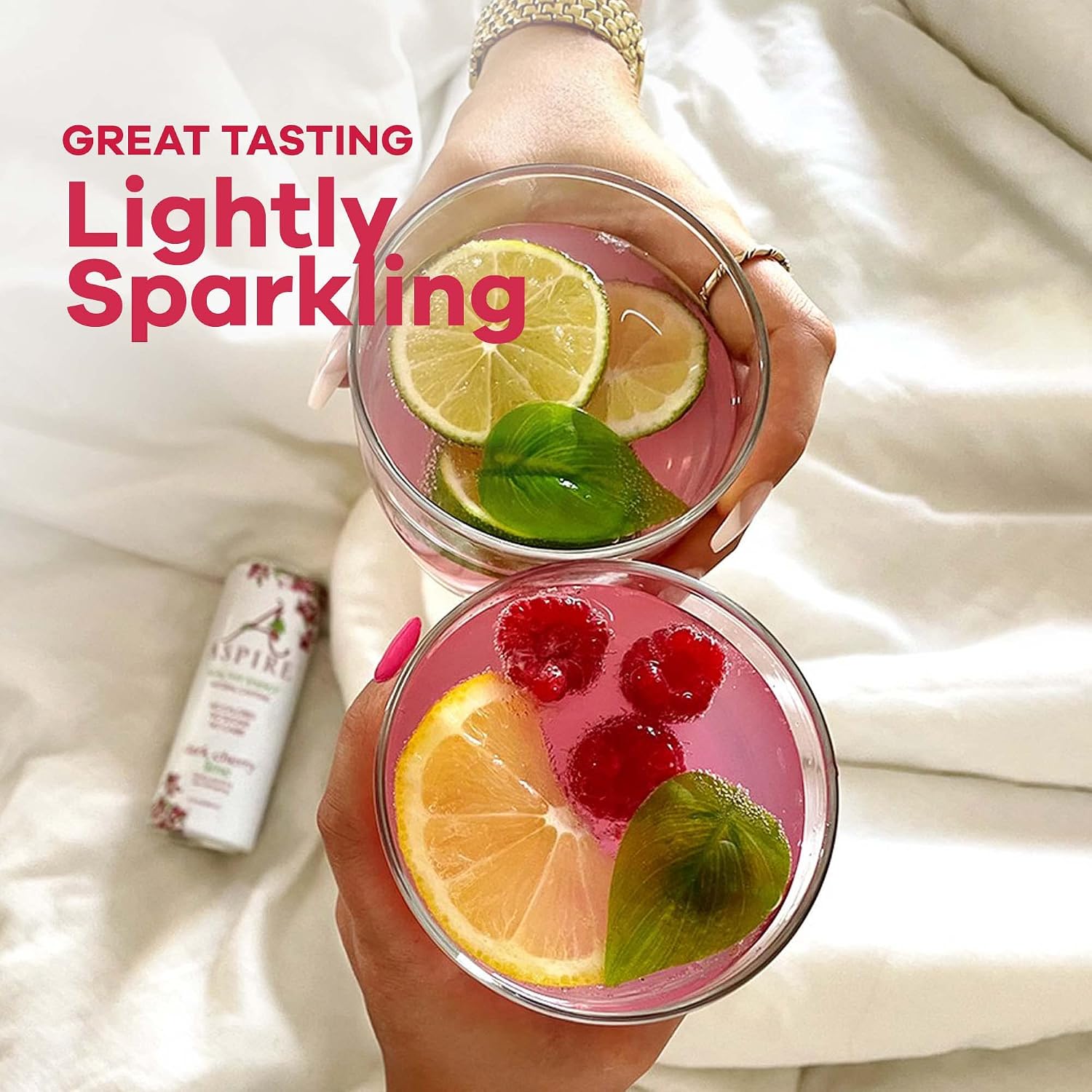 ASPIRE® Raspberry Acai, Healthy Energy Drink 80mg Natural Caffeine, Zero Sugar No Carbs Keto Friendly, 12 Pack Green Tea Sugar Free Drink Low Caffeine Zero Calorie