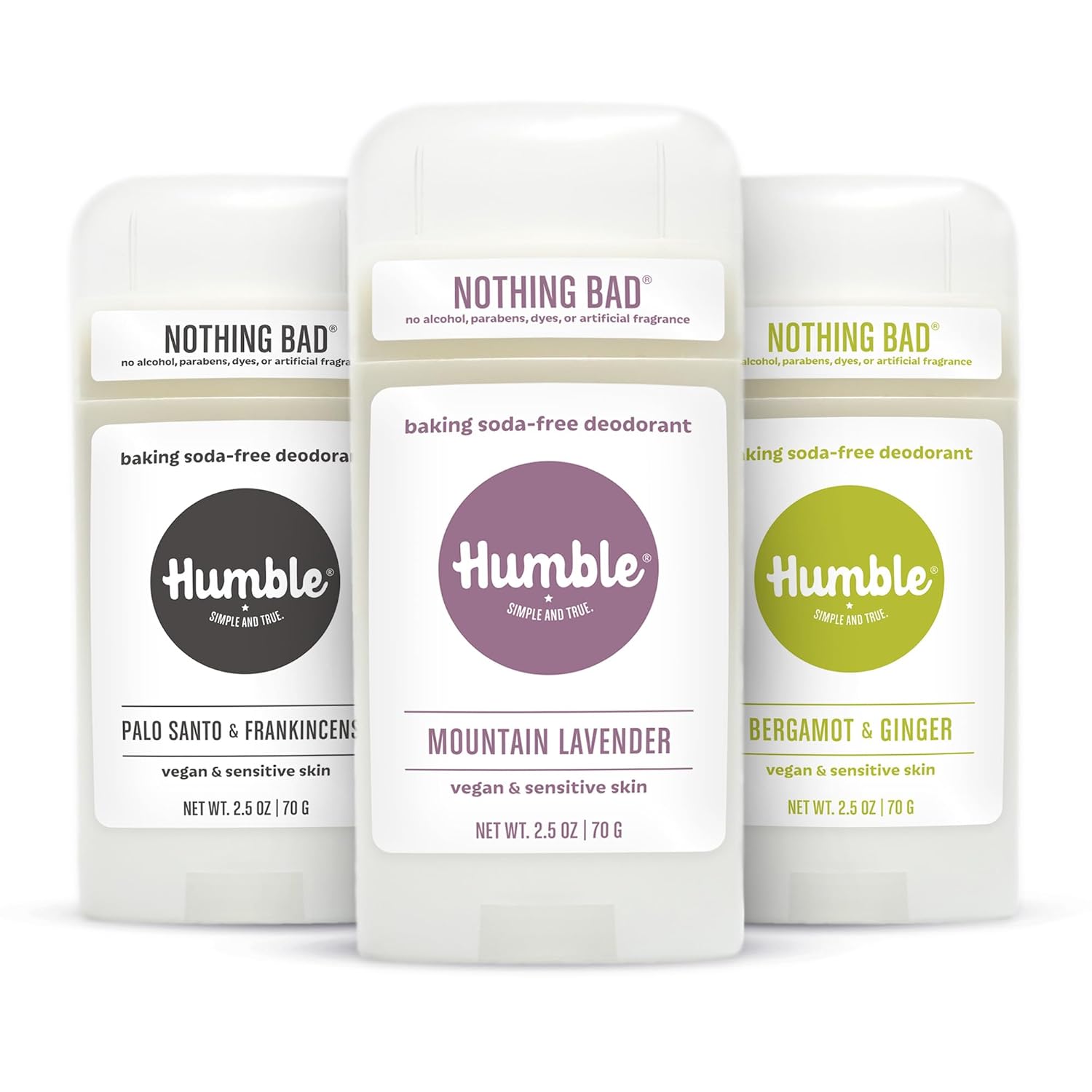 Humble Aluminum-Free Deodorant, Simply Unscented - 1 Pack | Baking Soda-Free, Clean, Fresh, Natural, Essential Oils, Sensitive Skin, Long-Lasting Odor Control, Cruelty-Free, Men & Women