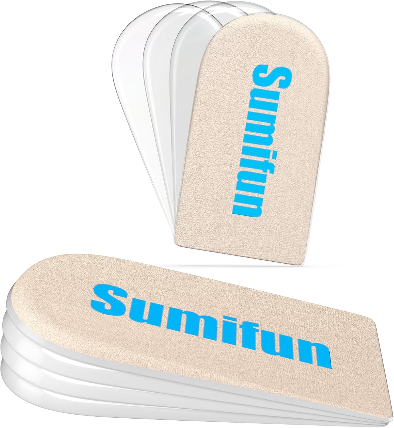 Sumifun Heel Lift, 4-Layer 1 Inch Gel Shoe Lifts for Women Uneven Legs, Adjustable Orthopedic Heel Lifts for Heel Pain and Leg Length Discrepancy