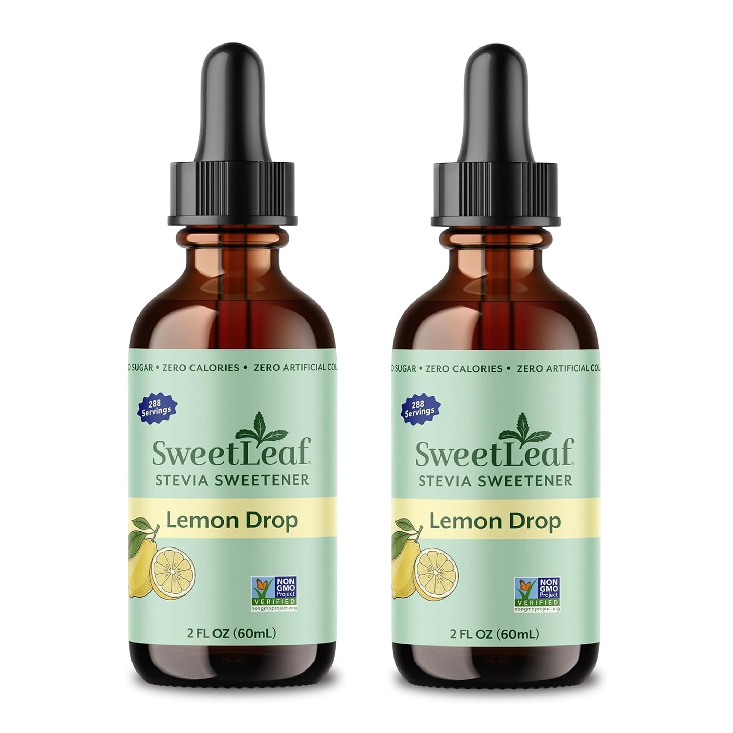 SweetLeaf Stevia Drops Liquid Sweetener, Lemon Drop - 2 Fl Oz, Pack of 1 | Sweet Drops, Organic Stevia Leaf Extract, Zero Calorie, No Erythritol, Sugar Substitute, With Dropper