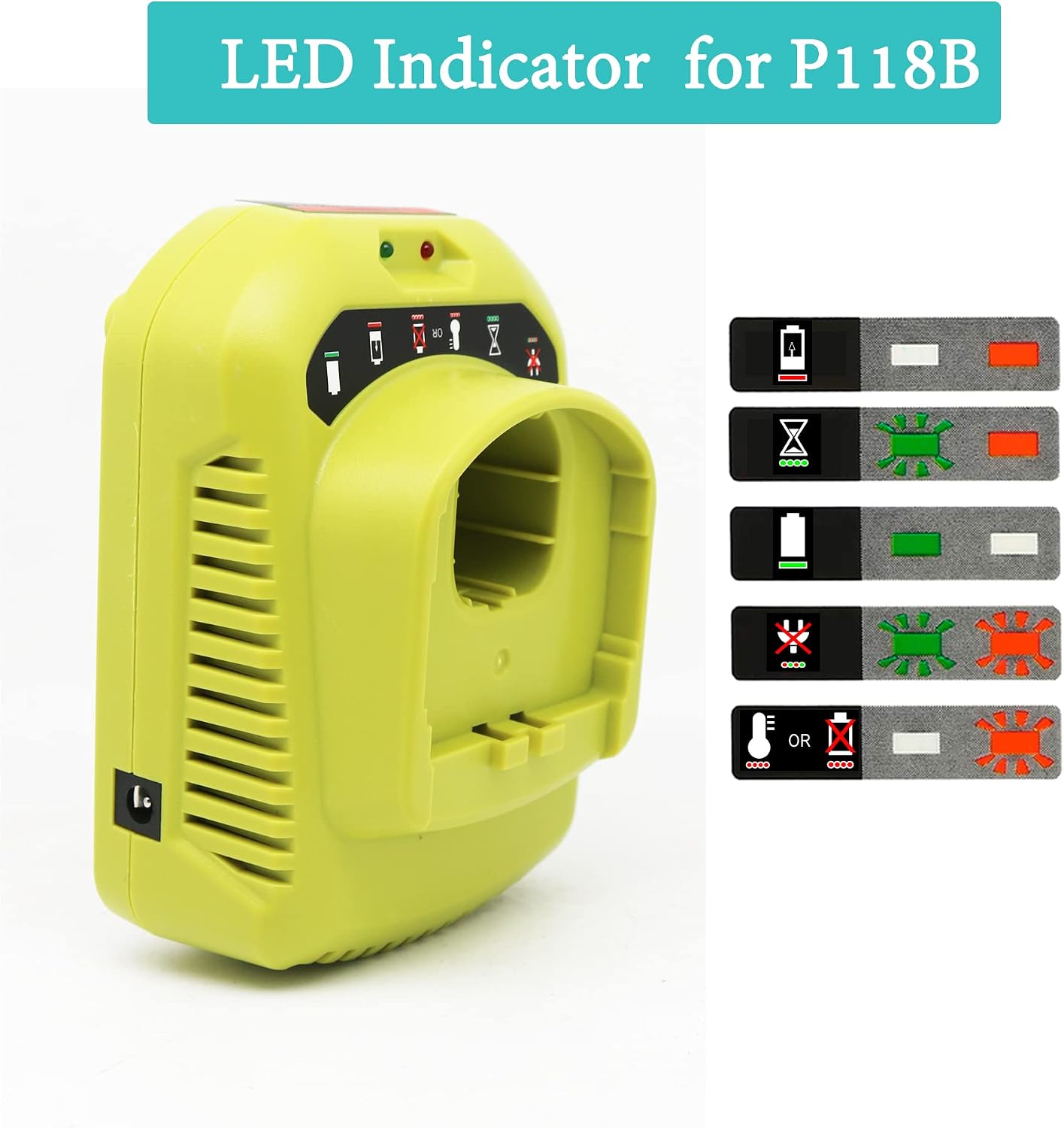 18V Battery and Charger Combo for Ryobi 18 Volt Cordless Tools Battery and P118B Charger, 18V Battery Capacity Output 5.0Ah