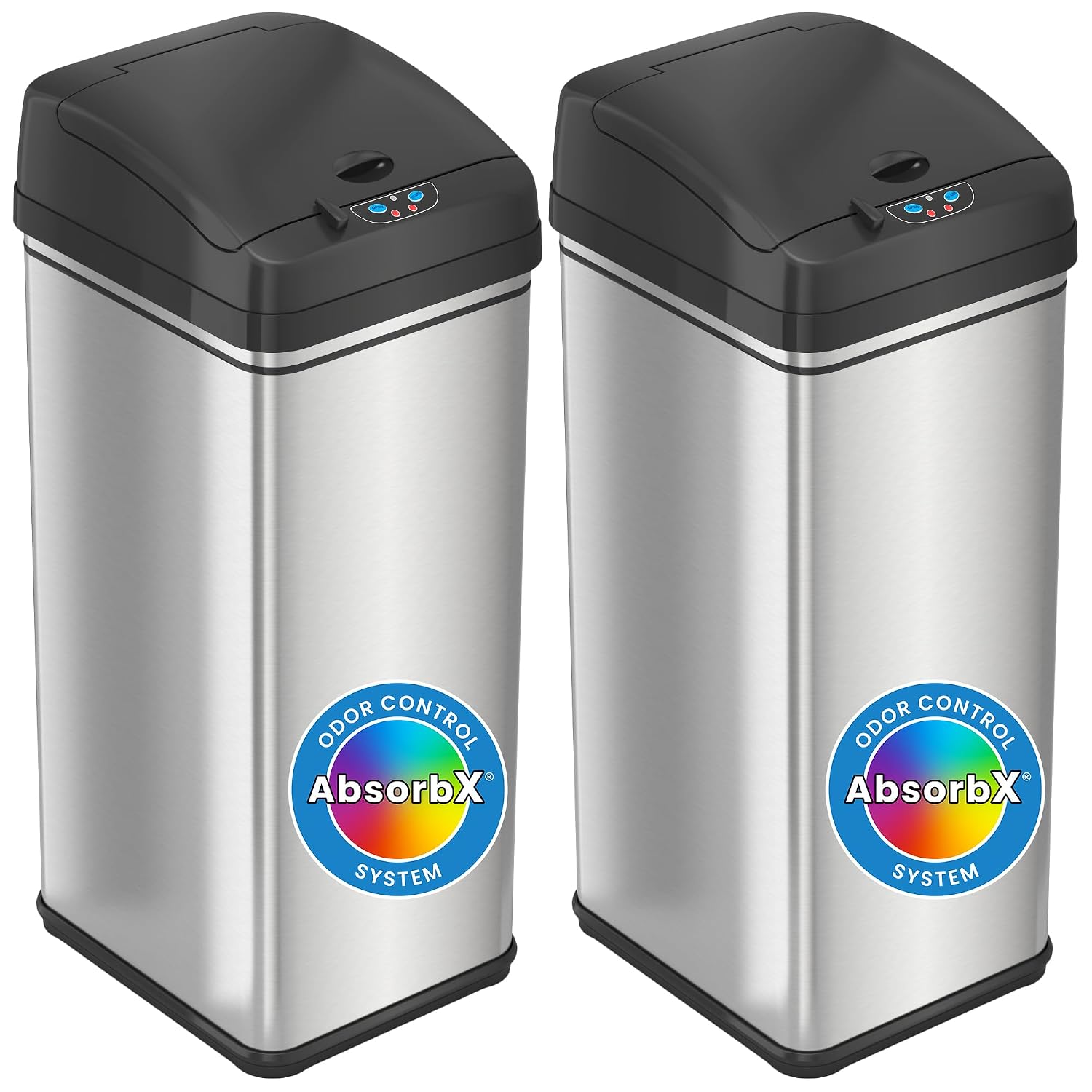 iTouchless 13 Gallon Touchless Sensor Garbage Can, Stainless Steel, Round Sensor Automatic Trash Can for Kitchen and Office