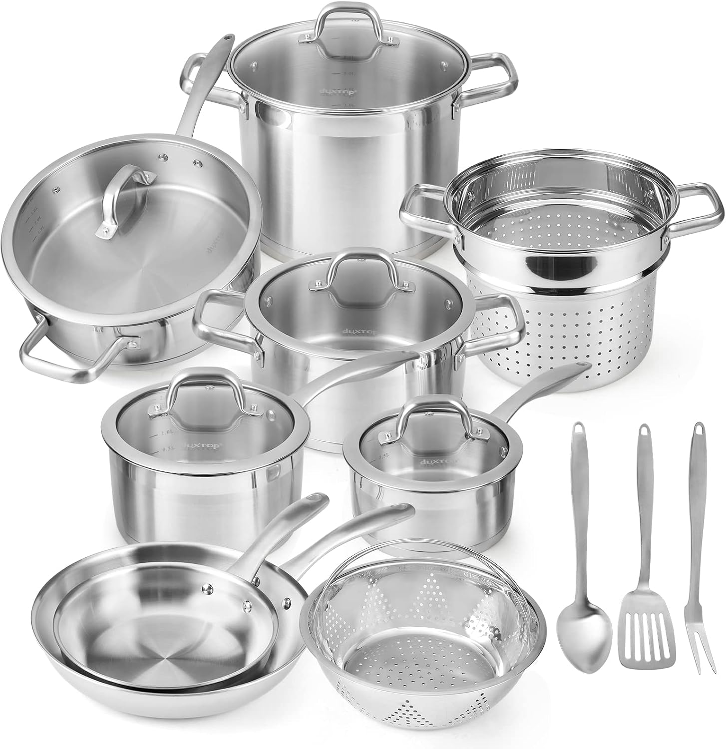 Duxtop SSIB-17 Professional 17 piece Stainless Steel Induction Cookware Set, Impact-bonded Technology | Family Kitchens, Impact Bonded Base