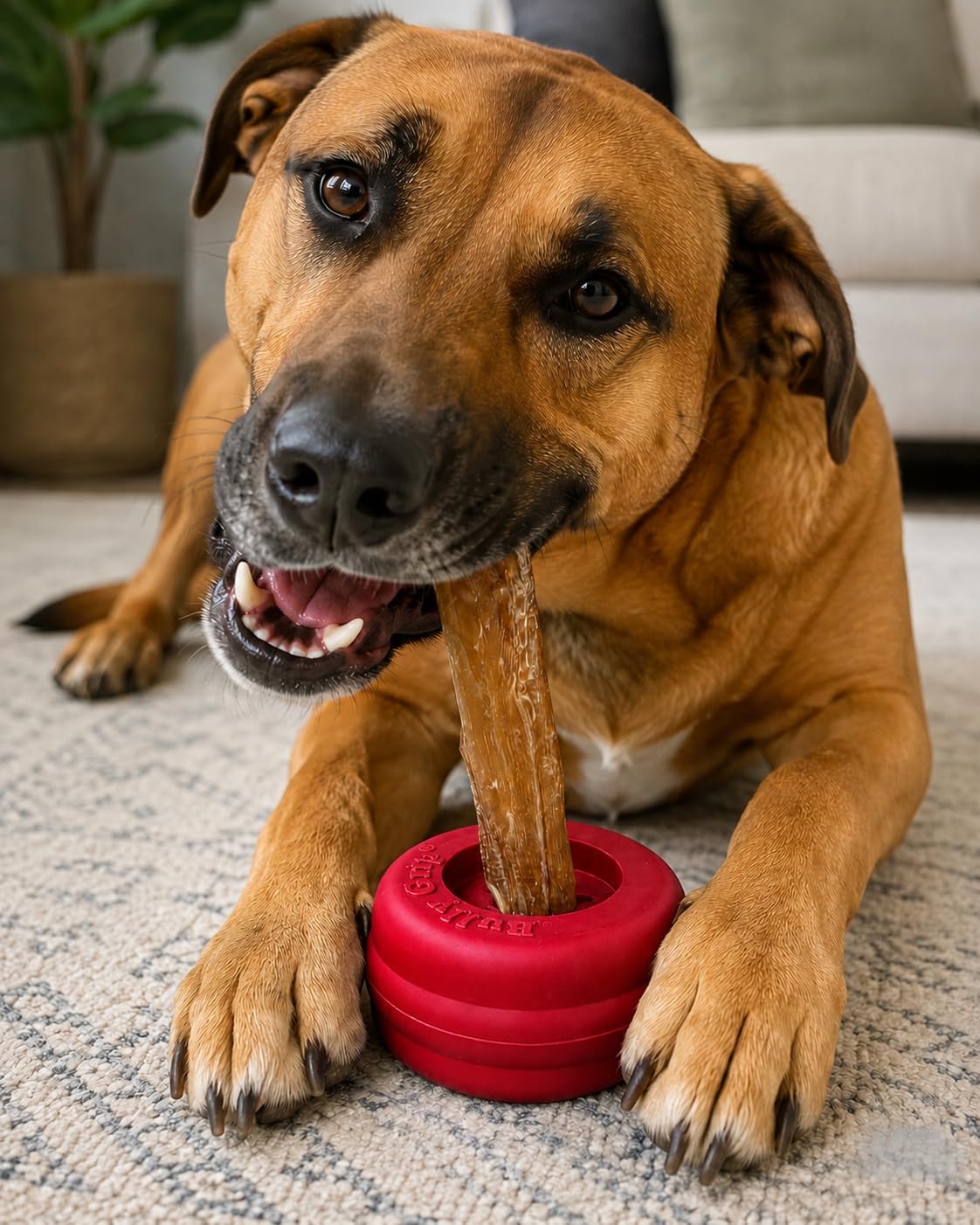 Bully Stick Holder for Dogs -Large Size - Interactive Dog Toy, Dog Treat Holder, Slow Feeder, Treat Dispenser, Chew Toy and Dog Safety Device