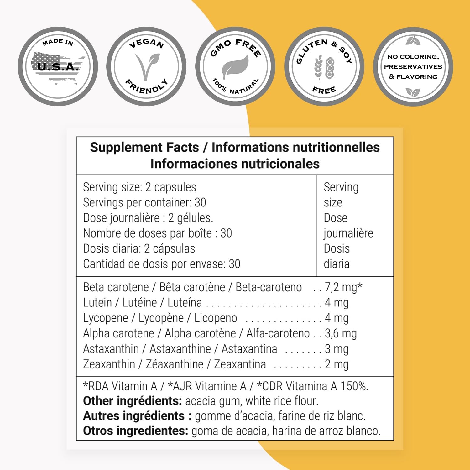 Supersmart - Carottol - Carotenoid Complex Supplement - with Beta Carotene, Lycopene