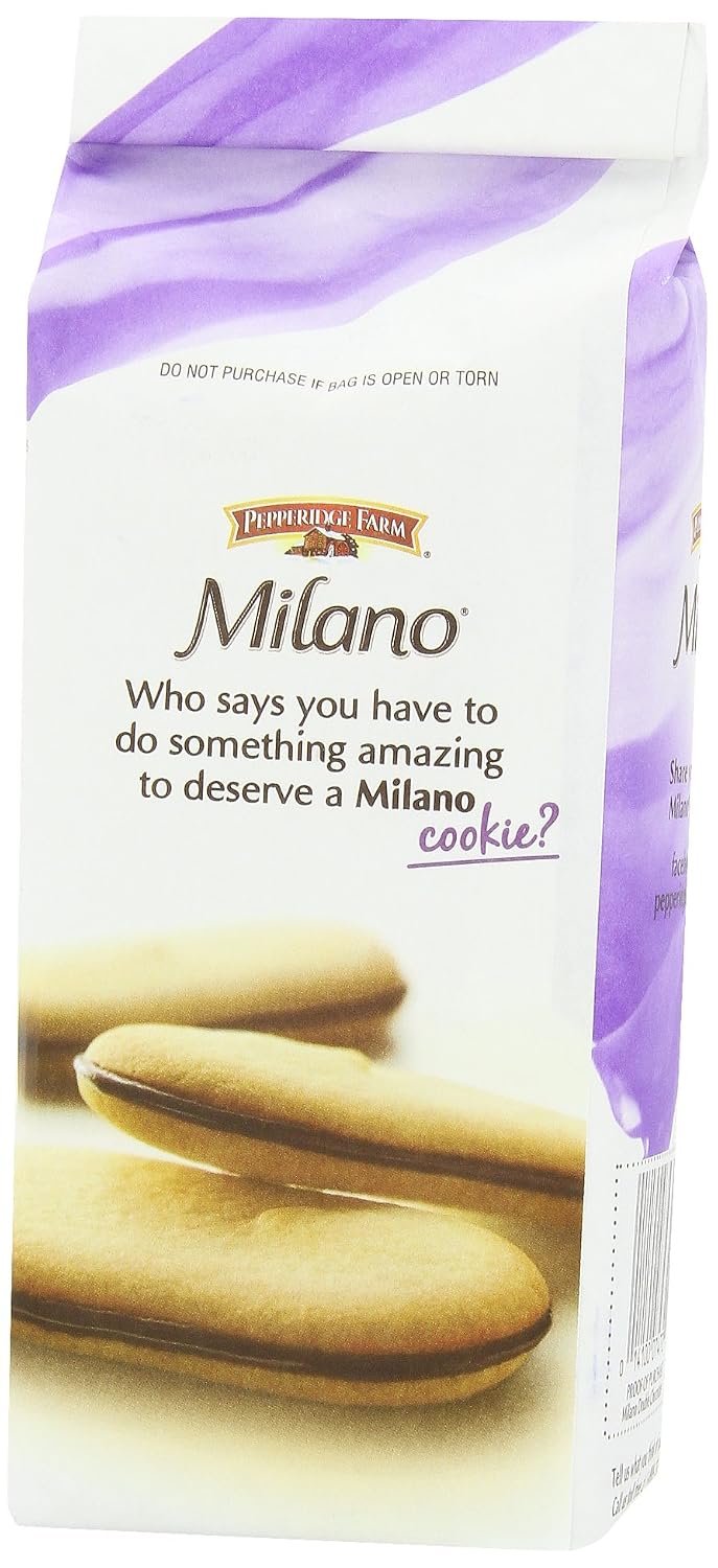 Pepperidge Farm Milano Cookies, Dark Chocolate, 20 Packs Tub, 2 Cookies Per Pack