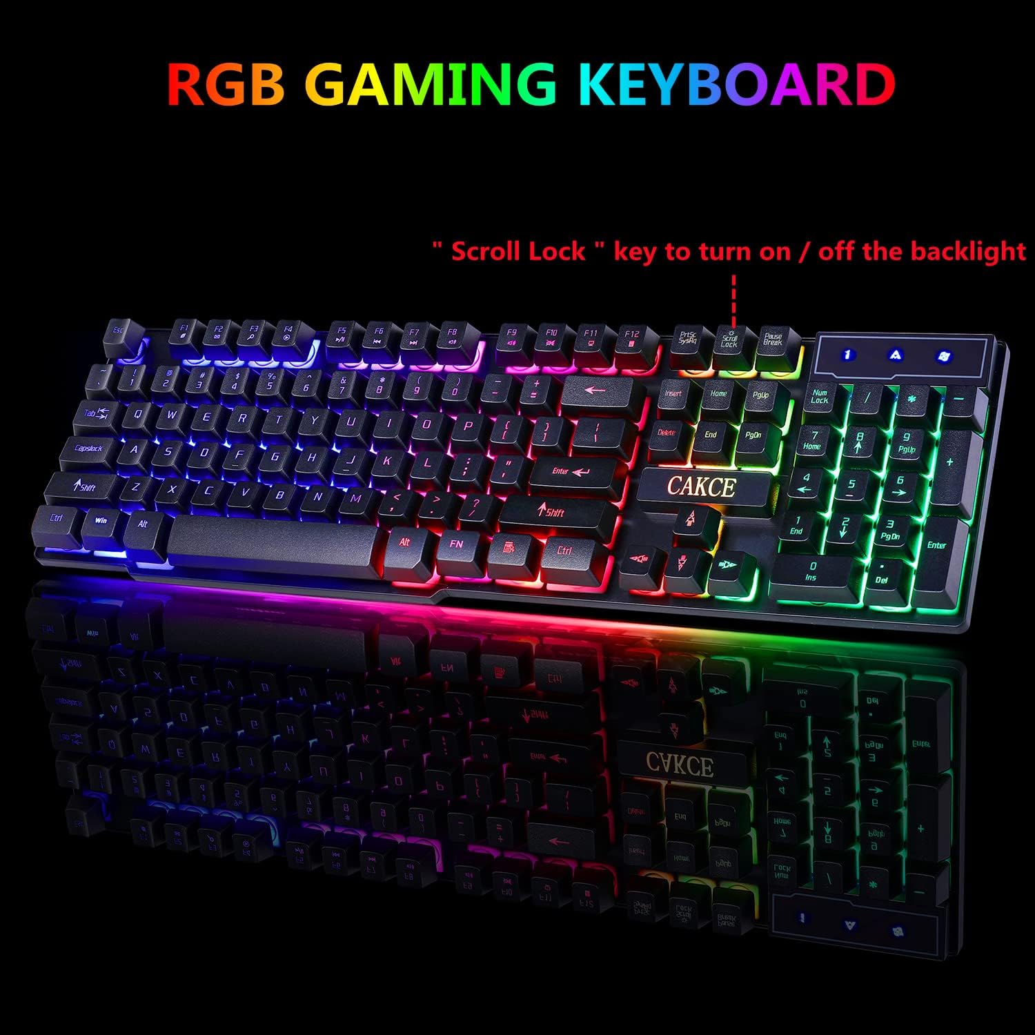 RGB Gaming Keyboard and Colorful Mouse Combo,USB Wired LED Backlight,Letter Glow,Mechanical Feeling for Laptop PC Computer Game and Work