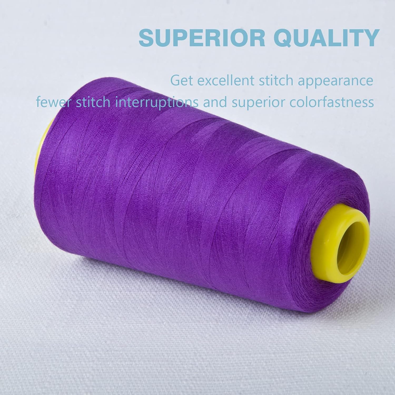 Black Serger Thread, All-Purpose Thread for Sewing, Polyester, 4 Cones of 3000 Yards Each Spool for Sewing Machine