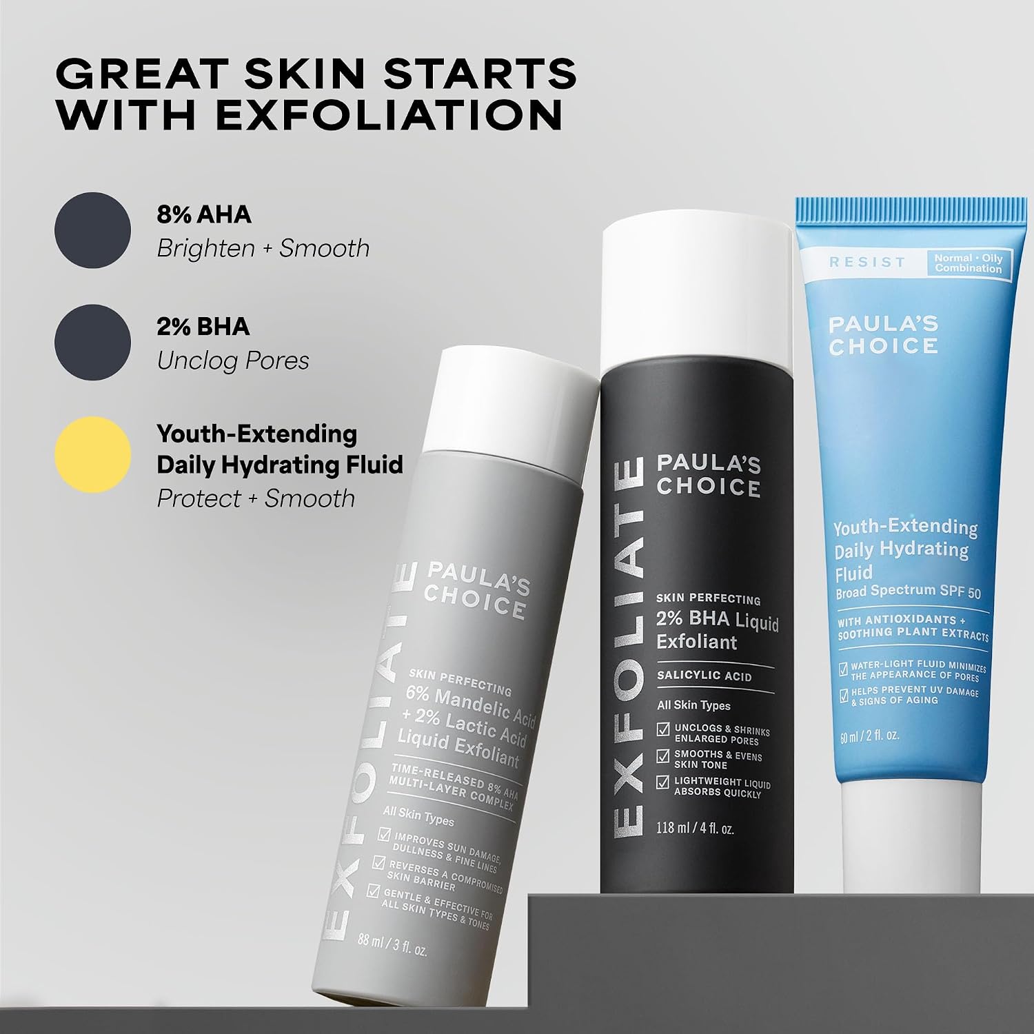 Paula's Choice RESIST Hydrating Fluid Face Moisturizer SPF 50 | Face Sunscreen for Oily Skin with Chamomile & Vitamin E, UVA/UVB Protection, Fragrance-Free, TSA Friendly