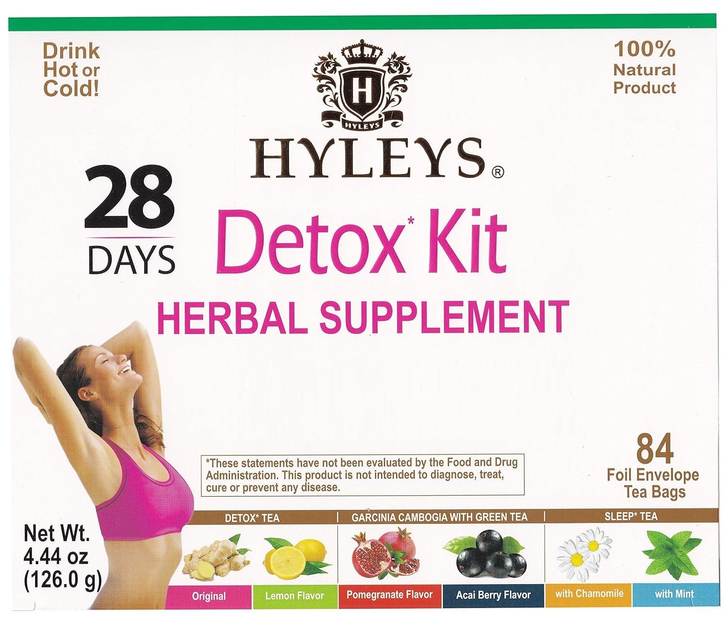 Hyleys 14 Day Weight Loss Tea, Garcinia & Matcha Green Tea, 42 Tea Bags