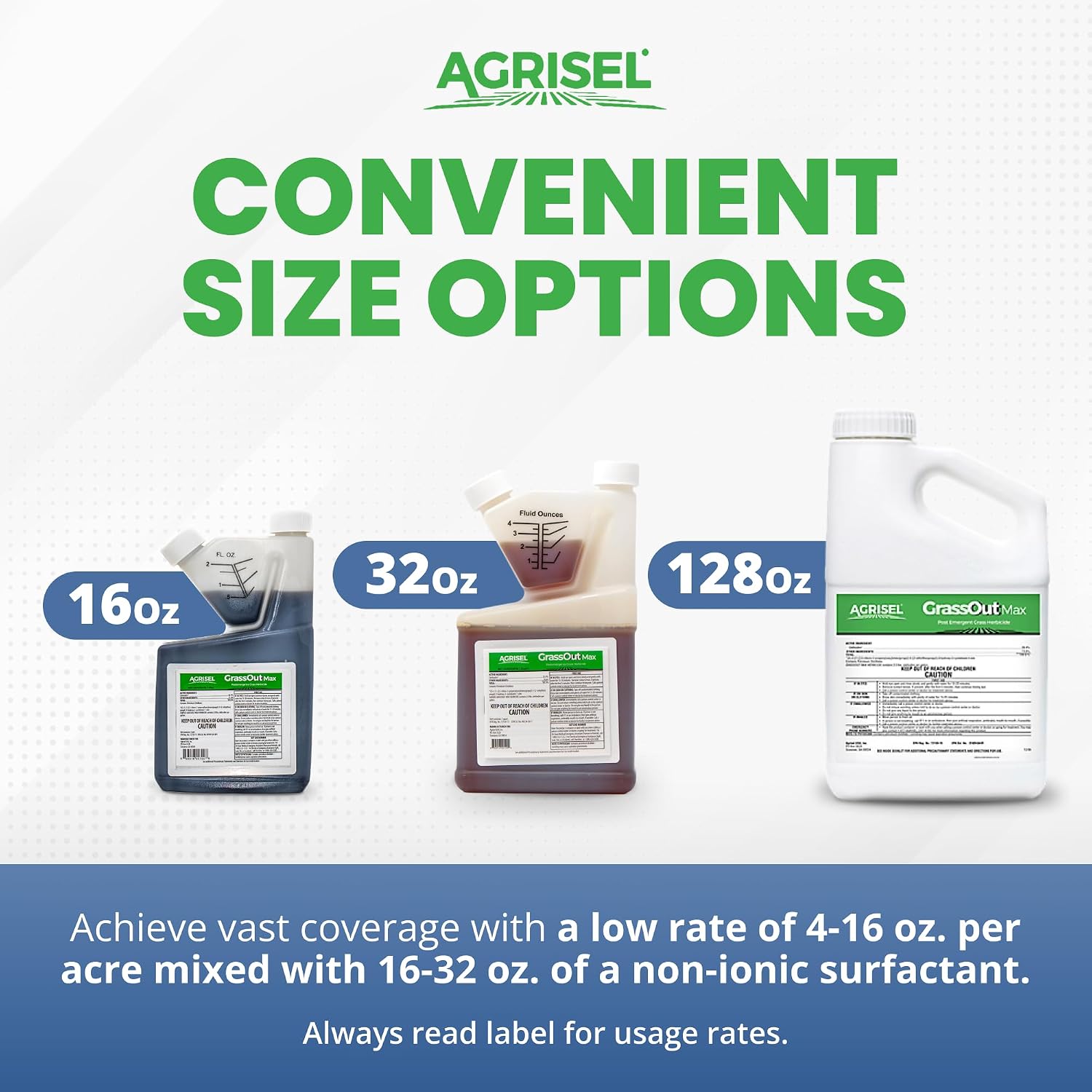 Agrisel GrassOut Max Weed Killer, Pet Safe, 32 Ounces | Targets 50+ Grassy Weeds Without Harming Desired Plants, Large Area Treatment, Easy Application