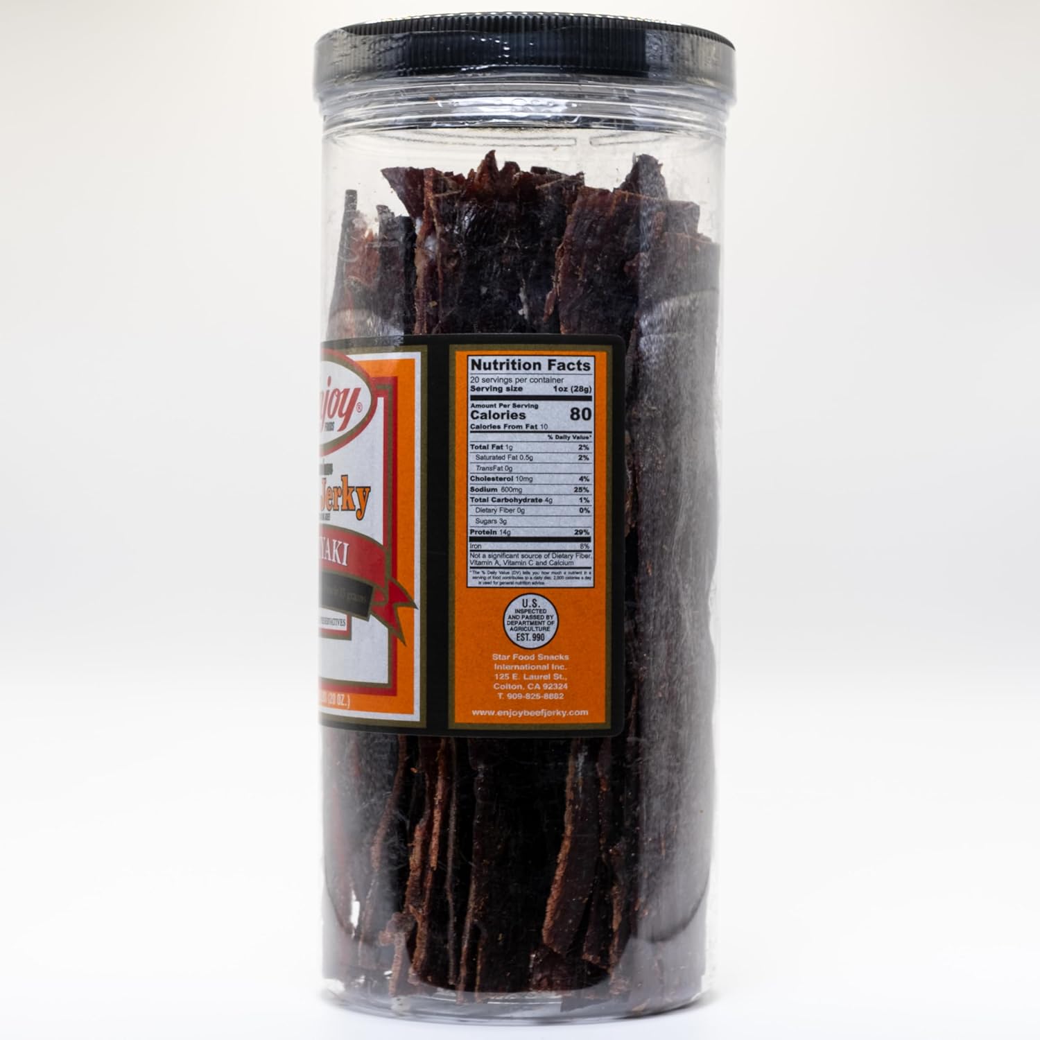 Enjoy Peppered Beef Jerky 8 oz (Pack of 1) | High Protein | No Nitrites