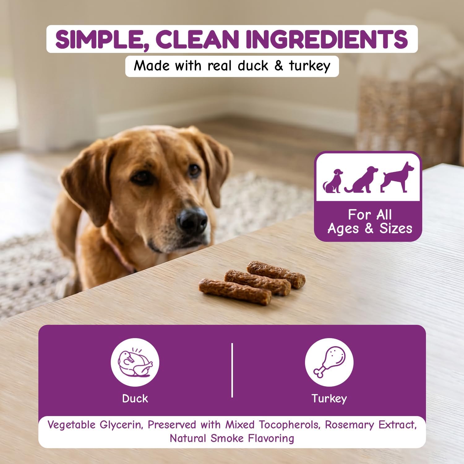 Loving Pets Natural Value Beef Sticks - Soft Jerky Dog Treats for Large & Small Breeds - Healthy Gluten, Wheat, Soy & Grain Free Pet Treats for Dogs