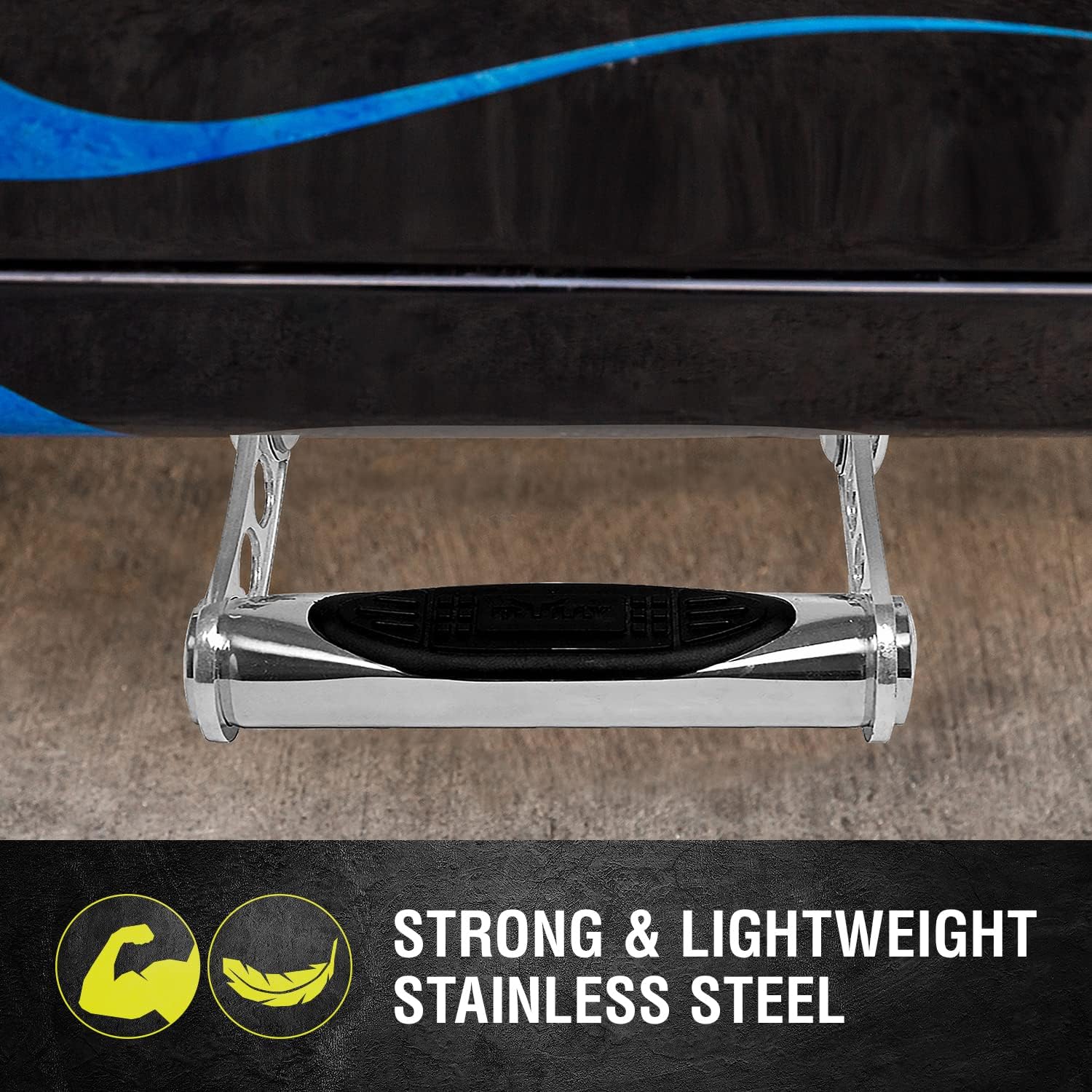 Bully AS-500 Polished Stainless Steel Universal Fit Truck Adjustable Side Step Set of 2 for Trucks from Chevy (Chevrolet), Ford, Toyota, GMC