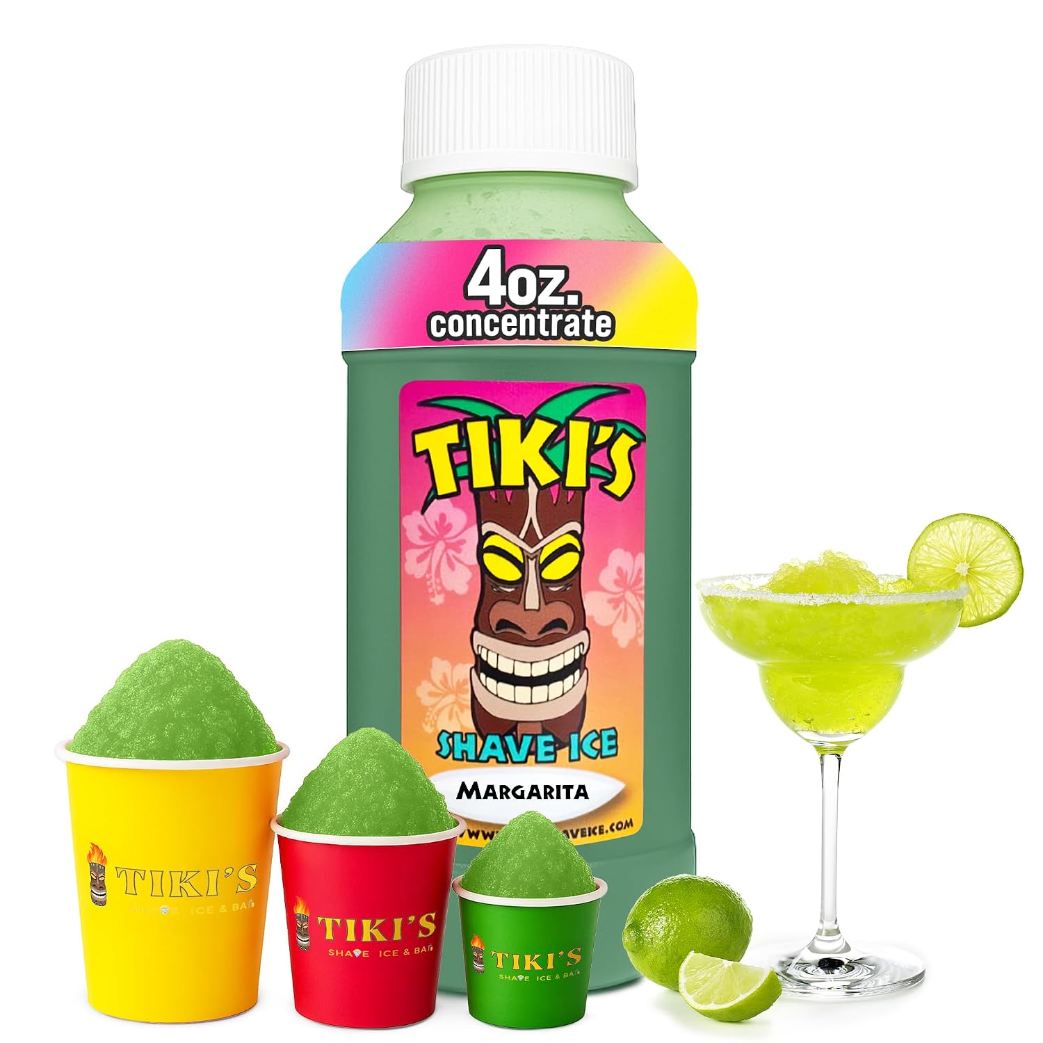 Tiki's Shave Ice Syrup Concentrate for Snow Cones & Shaved Ice - Natural Syrup for Beverages & Desserts - Ideal for Snow Cone