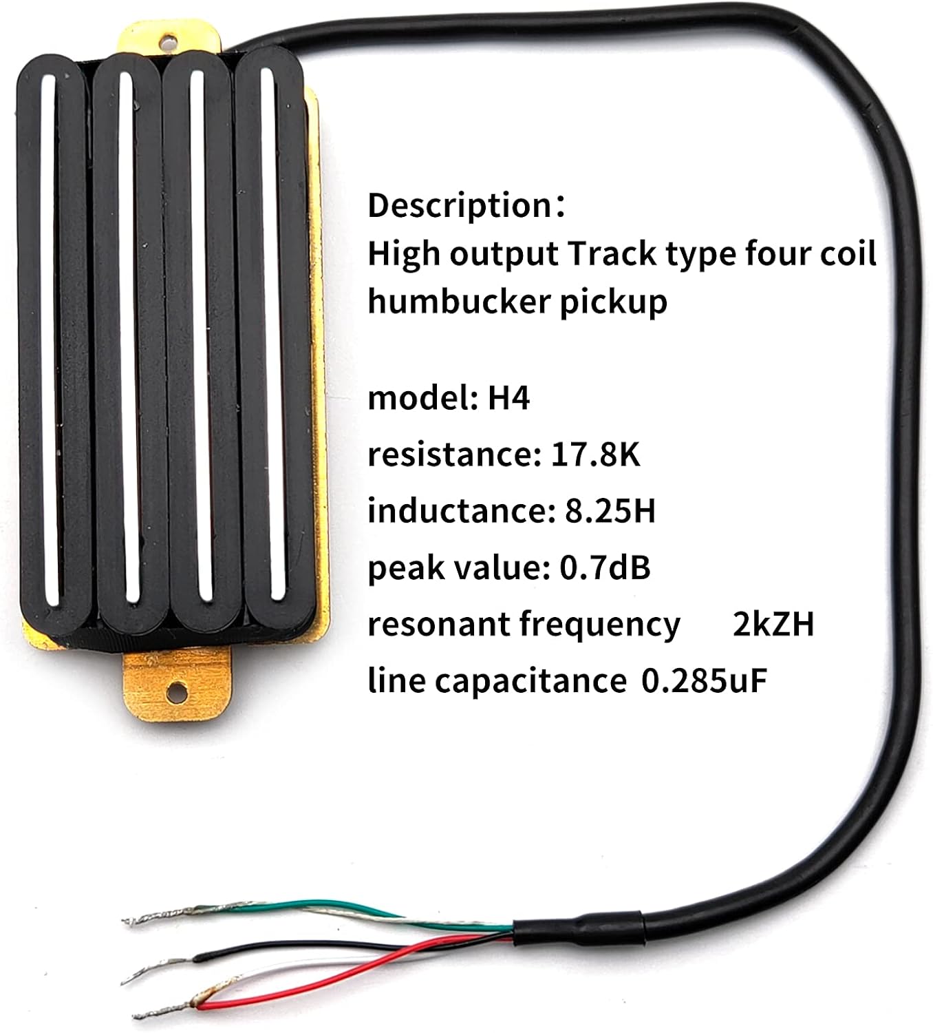 SAPHUE 2-Dual Blade Electric Guitar High Output Track Type Four Coil Humbucker Pickup Black