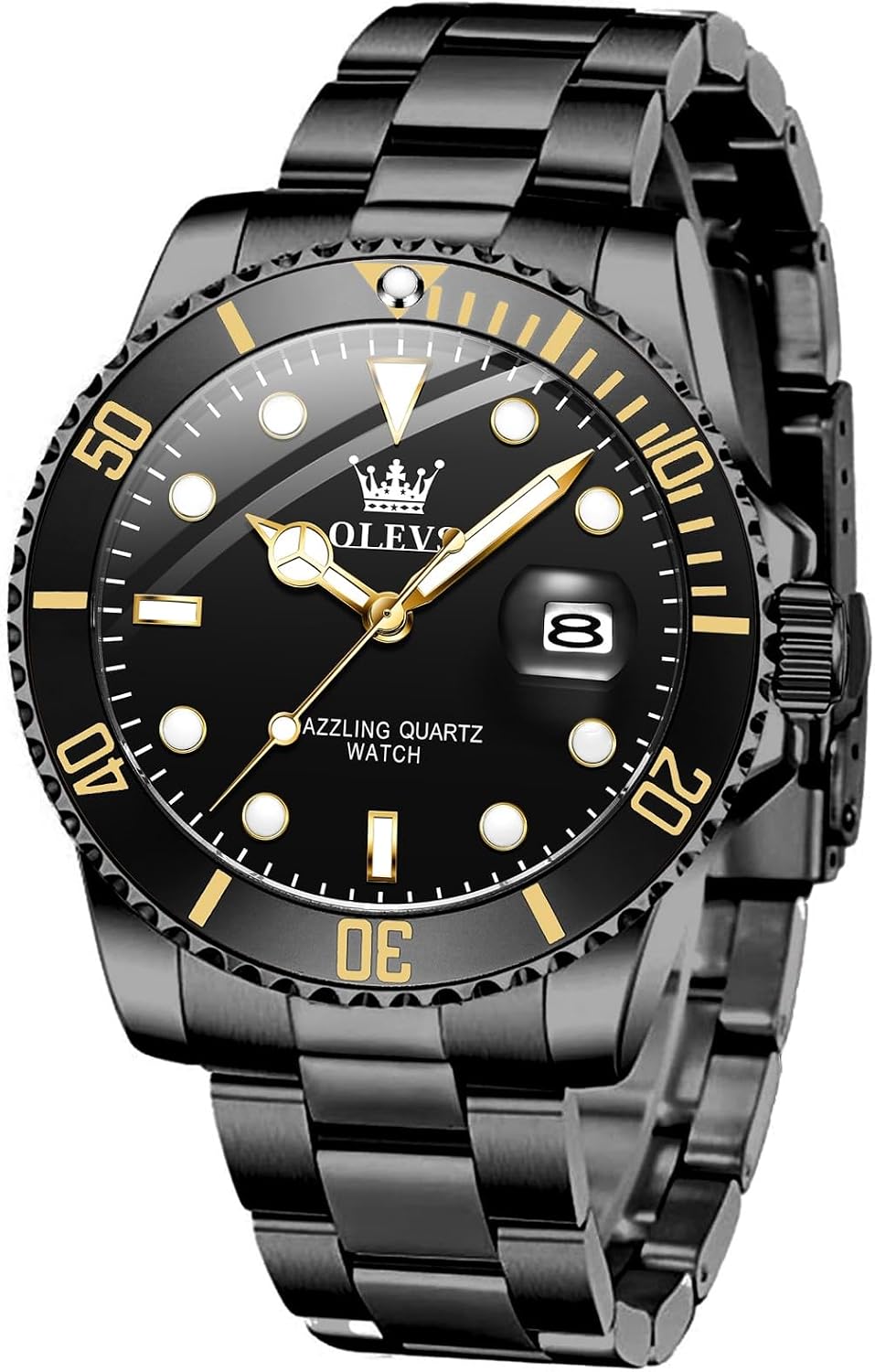 OLEVS Watches for Men,Classic Luxury Big Face Men Watches, Silver Dress Stainless Steel Men Wrist Watch with Luminous Analog Relojes para Hombres