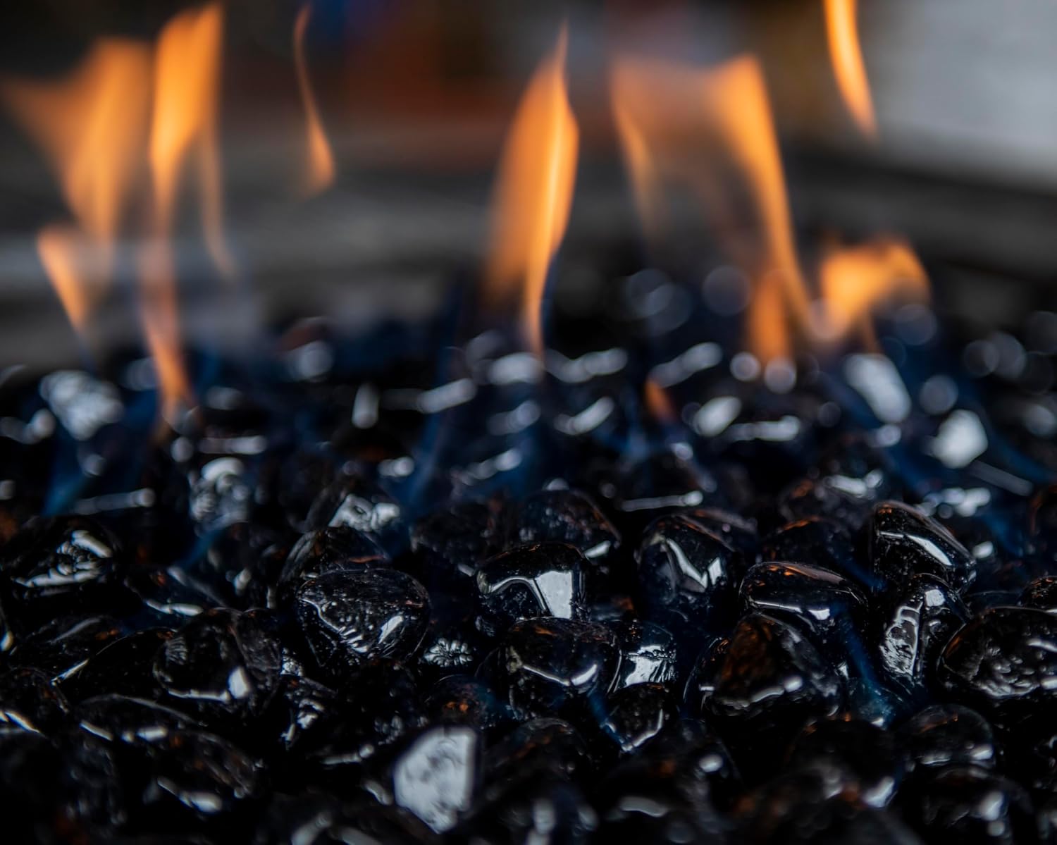 Fire Glass Diamond 1 Inch Fire Pit Glass Rocks for Propane or Gas Fire Pit （10 Pounds Margarita Azura Blue ） Gift Package