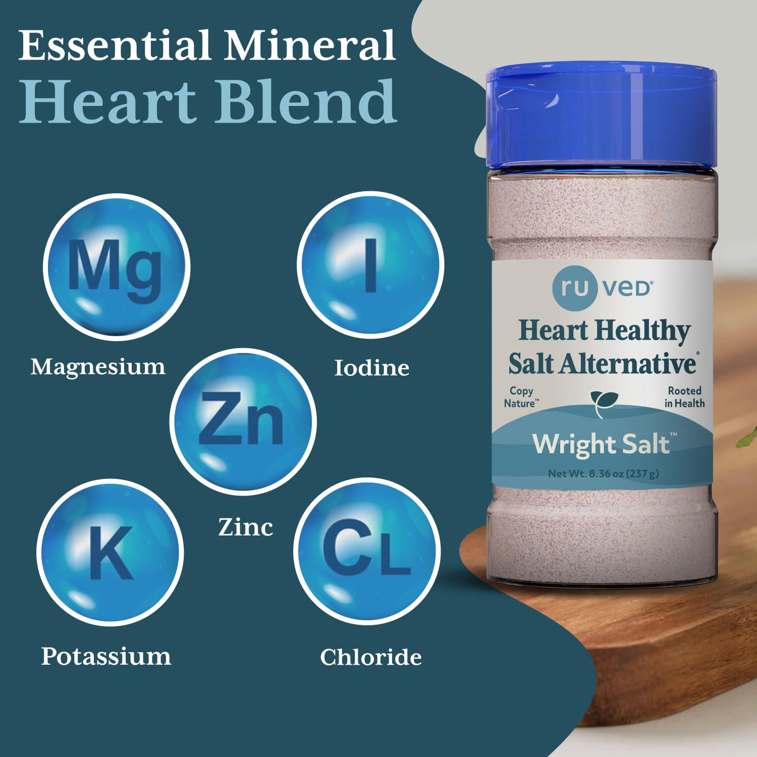 ruved Wright Salt, Fine Himalayan Pink Salt, Finely Ground, 8.4 Ounces