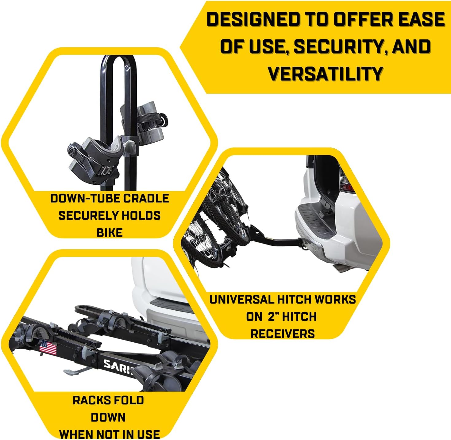 Saris Freedom Hitch Rack – Lightweight Platform Bike Carrier for Car, SUV & Truck – No Frame Contact, Anti-Wobble, E-Bike Compatible – 2 or 4 Bike