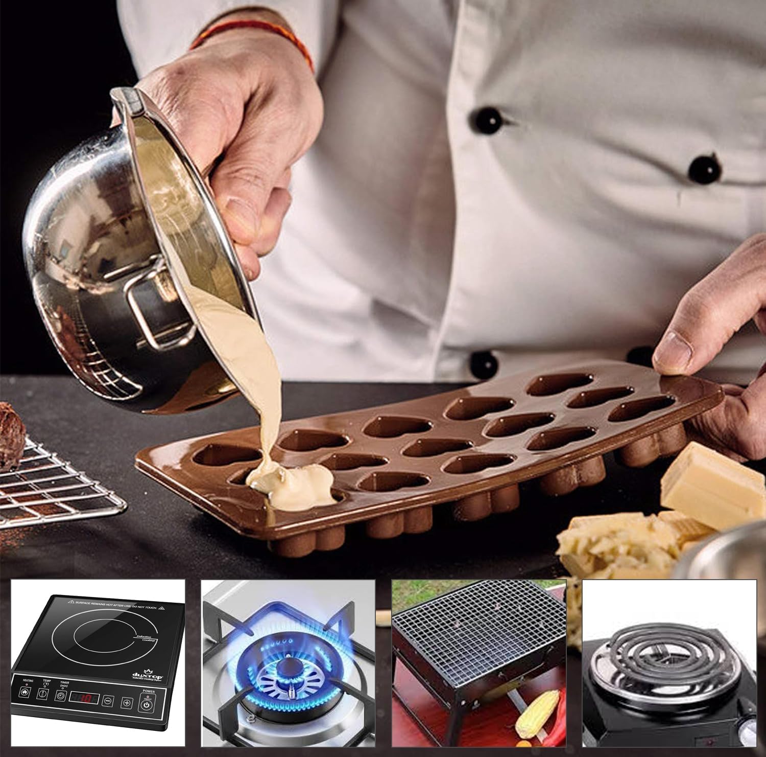 Stainless Steel Double Boiler Melting Pot, Double Boilers for Stove Top