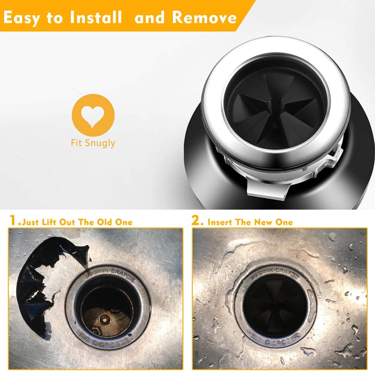 Sink Baffle, Replacement for Evolution, Garbage Disposal Splash Guards, Quite Collar, Drain Plugs, Disposer Accessories for Whirlaway, Waste King