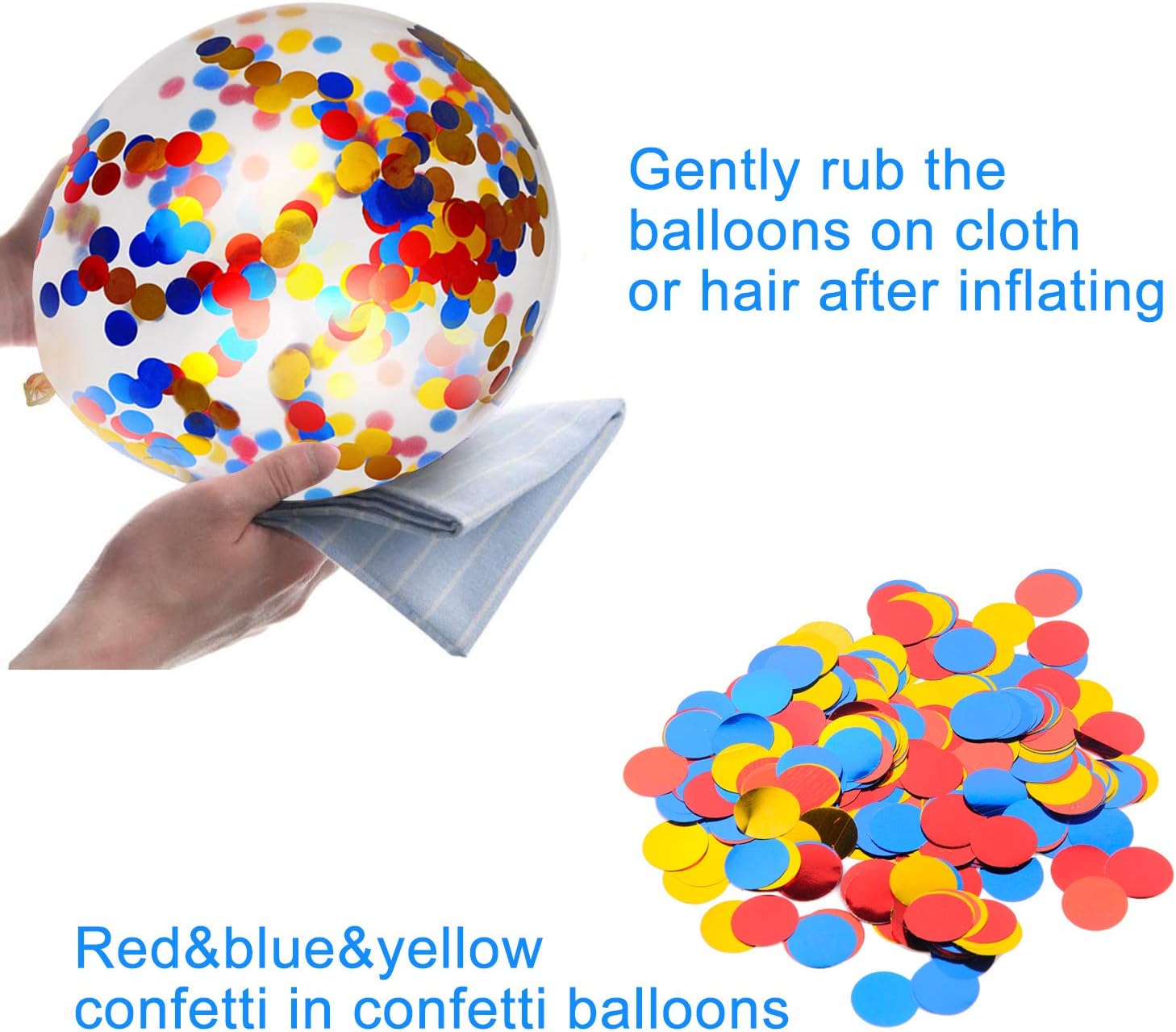 JOYYPOP 80 PCS Red White Blue Balloons 12 in with Confetti for 4th of July