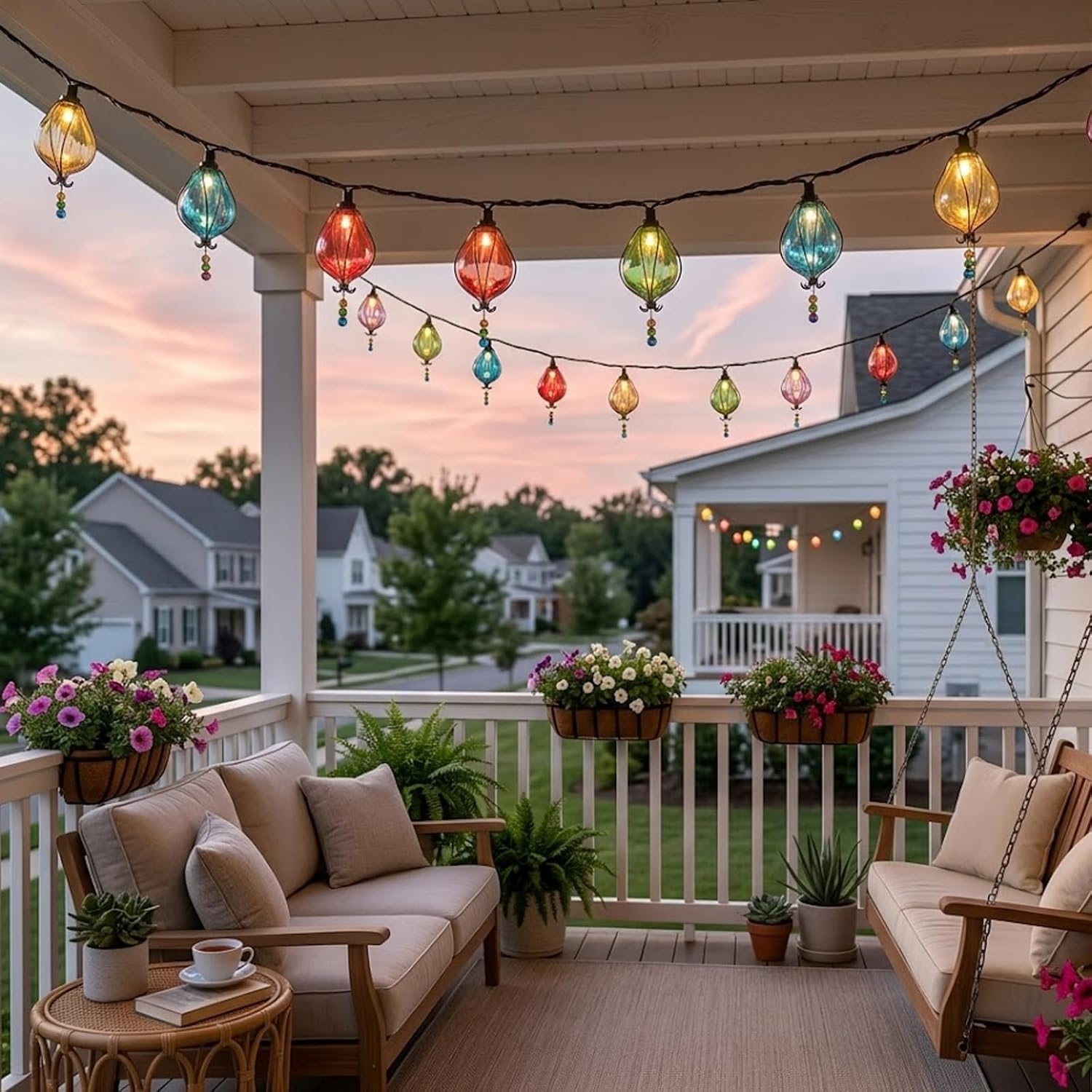 Vigdur Pineapple String Lights, 10FT Multicolor Patio Lights Outdoor